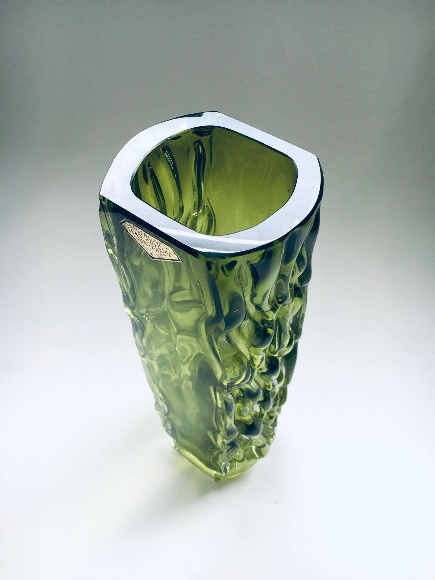 Russian Design Lead Crystal Art Glass Vase by Aknuny Astvatsaturyan USSR 1960's For Sale 4