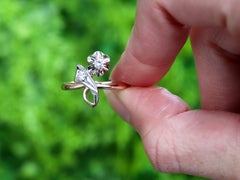 Vintage Diamond and Yellow Gold Floral Engagement Ring