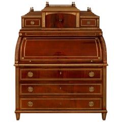 Russian Early 19th Century Empire Style Mahogany 'Bureau a Cylindre'