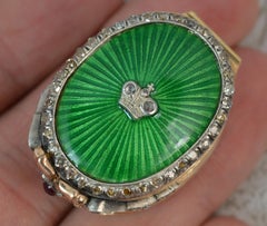 Russian Edwardian Faberge 14 Carat Gold Enamel Diamond Box Henrik Wigstrom