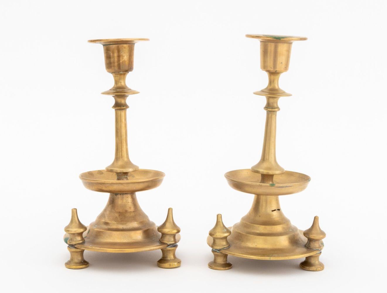 XIX secolo Candelieri in ottone dell'Impero russo, coppia in vendita