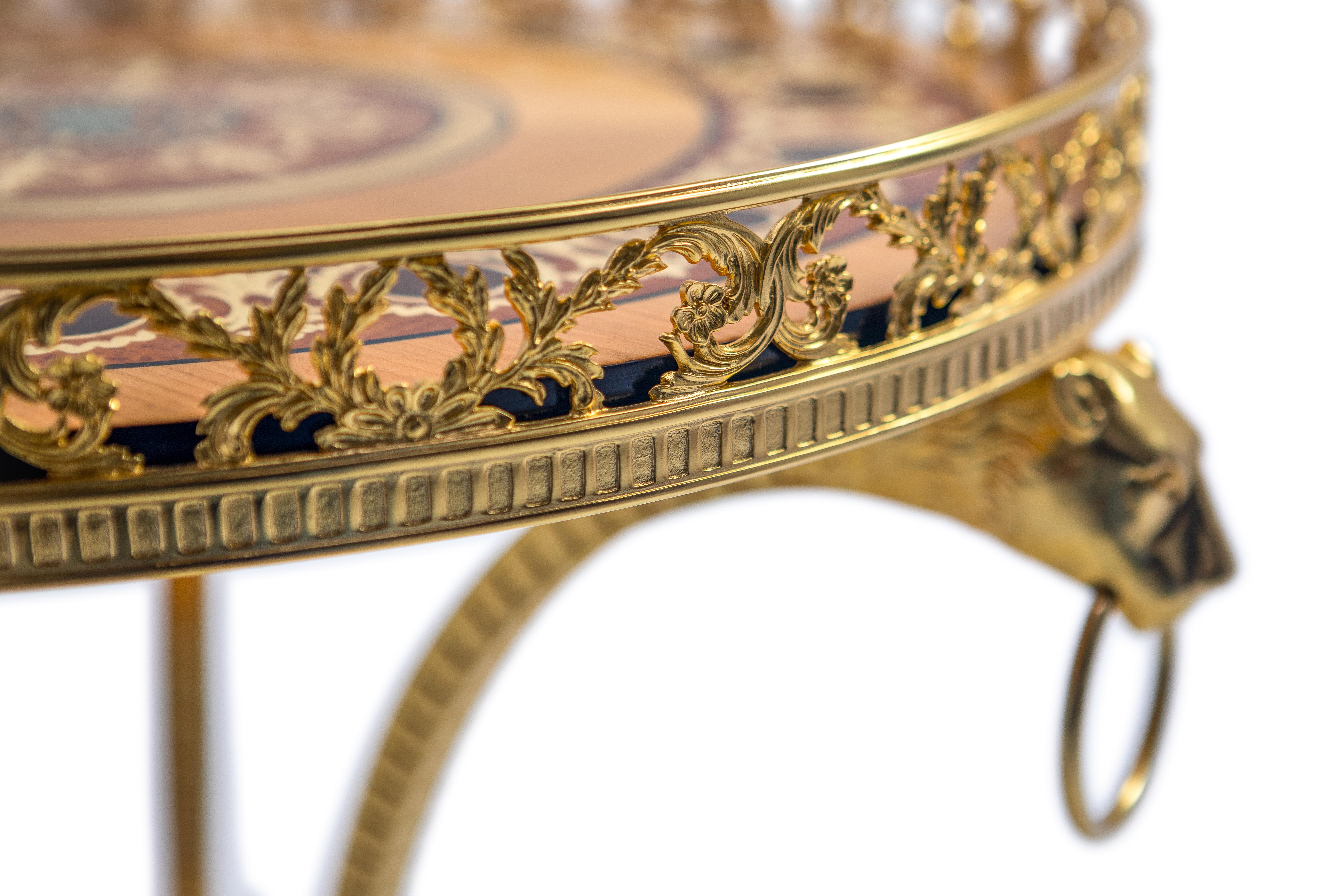 gold brass side table