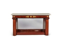 Russian Empire Ormolu-Mounted Mahogany Console Table Cupboard, circa 1825