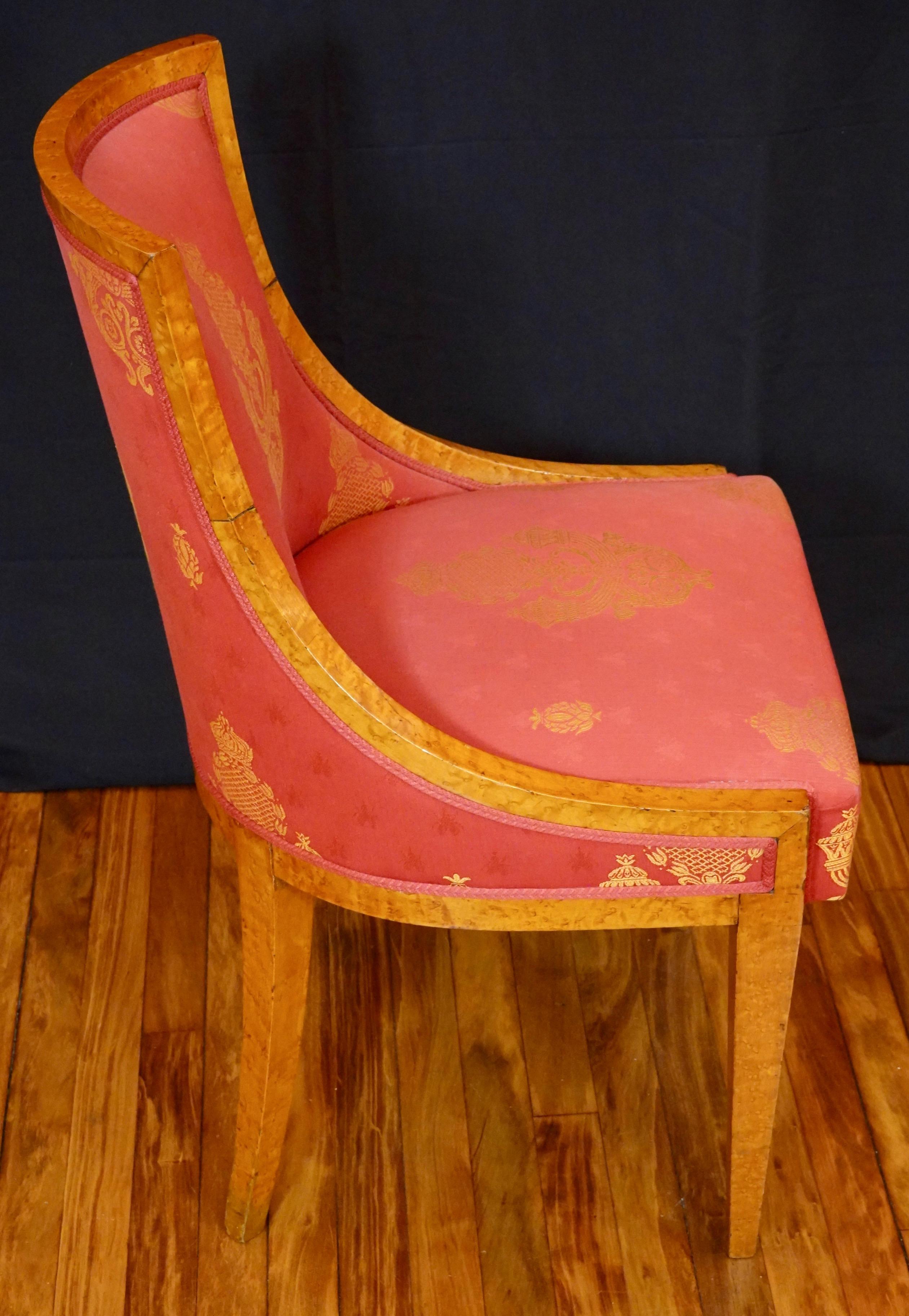 Veneer Russian Empire Period Desk Chair  For Sale