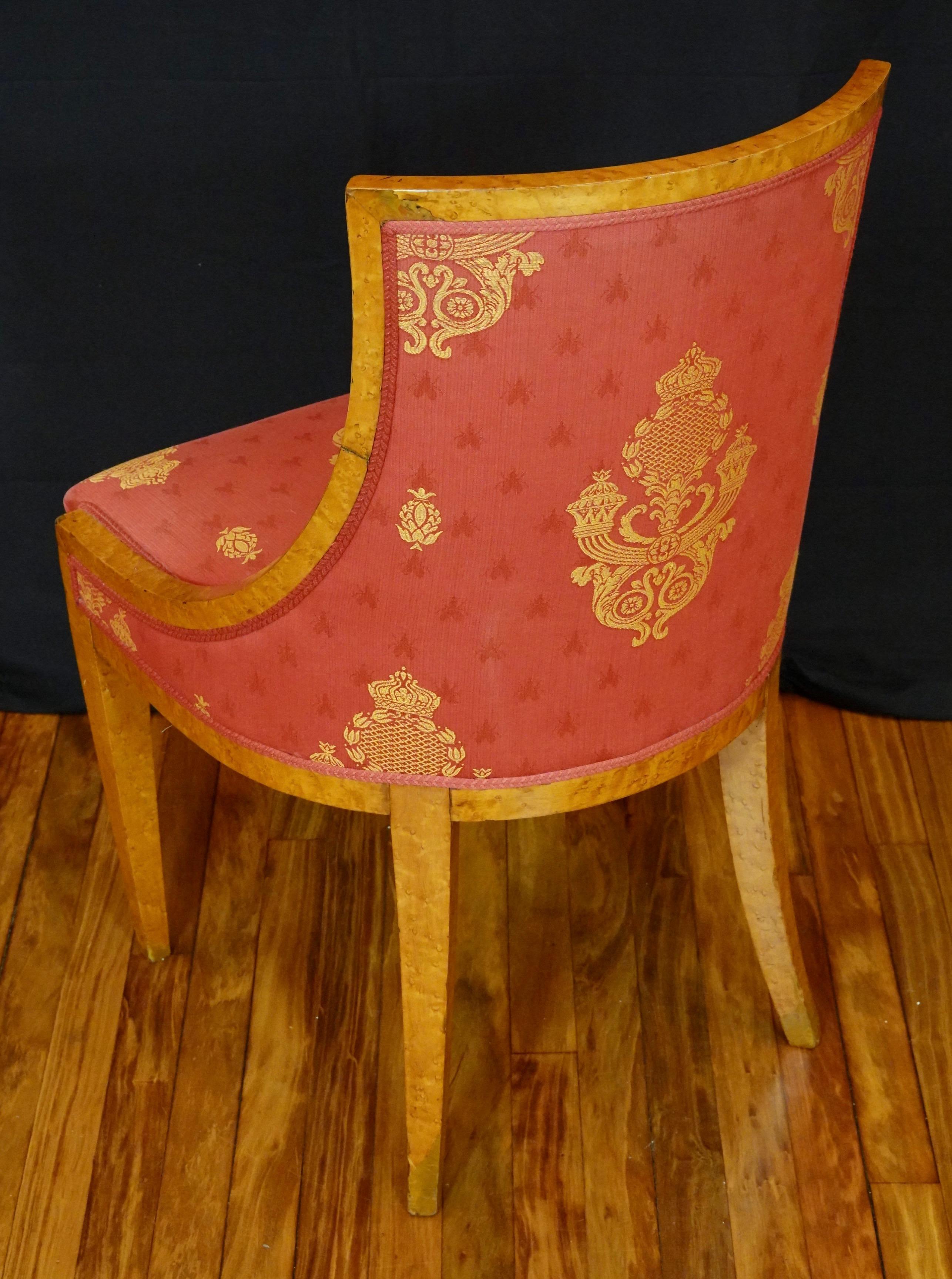Fabric Russian Empire Period Desk Chair  For Sale