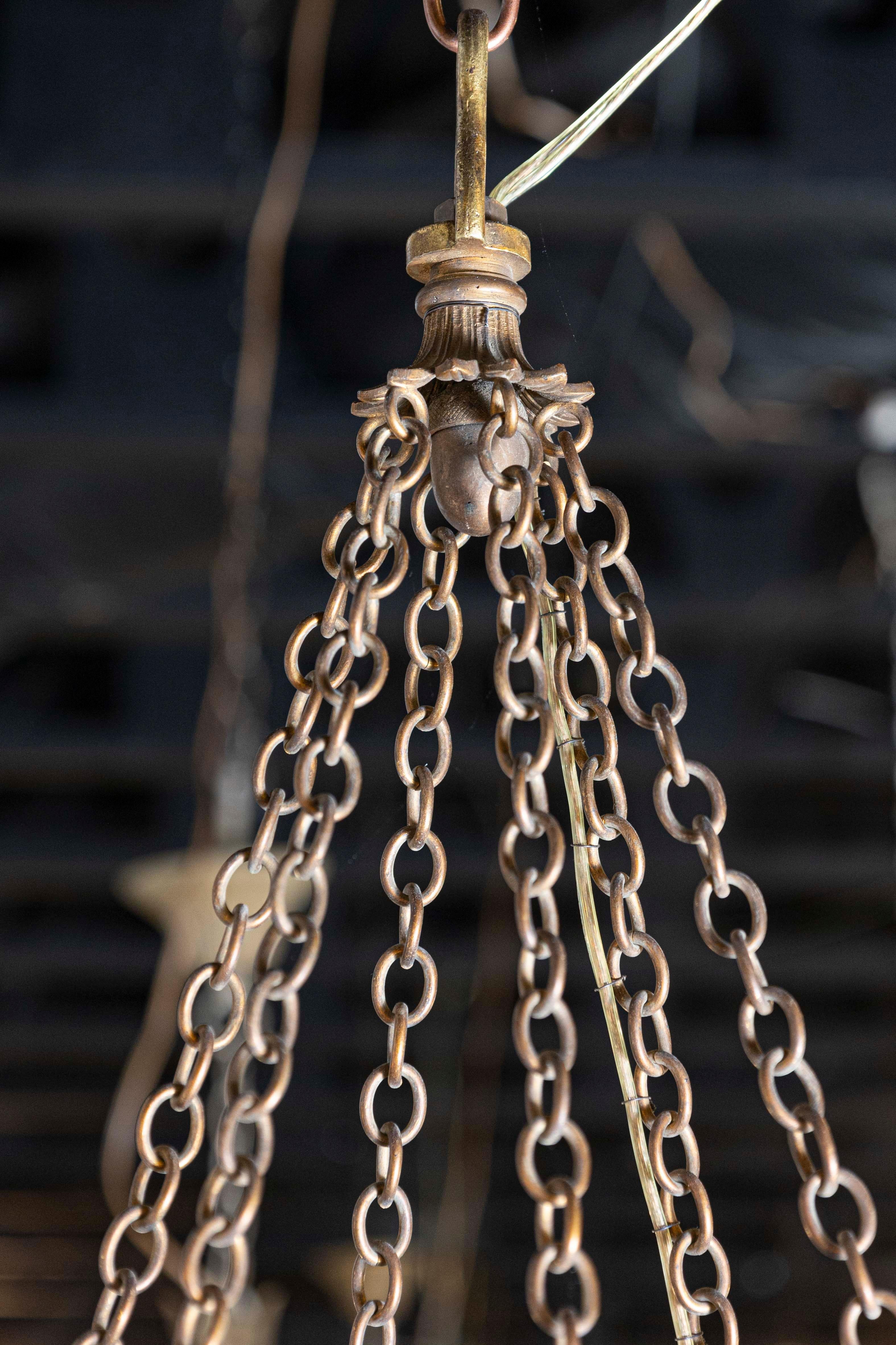 Russian Empire Style Black and Gold Six-Light Chandelier with Classical Figures 2
