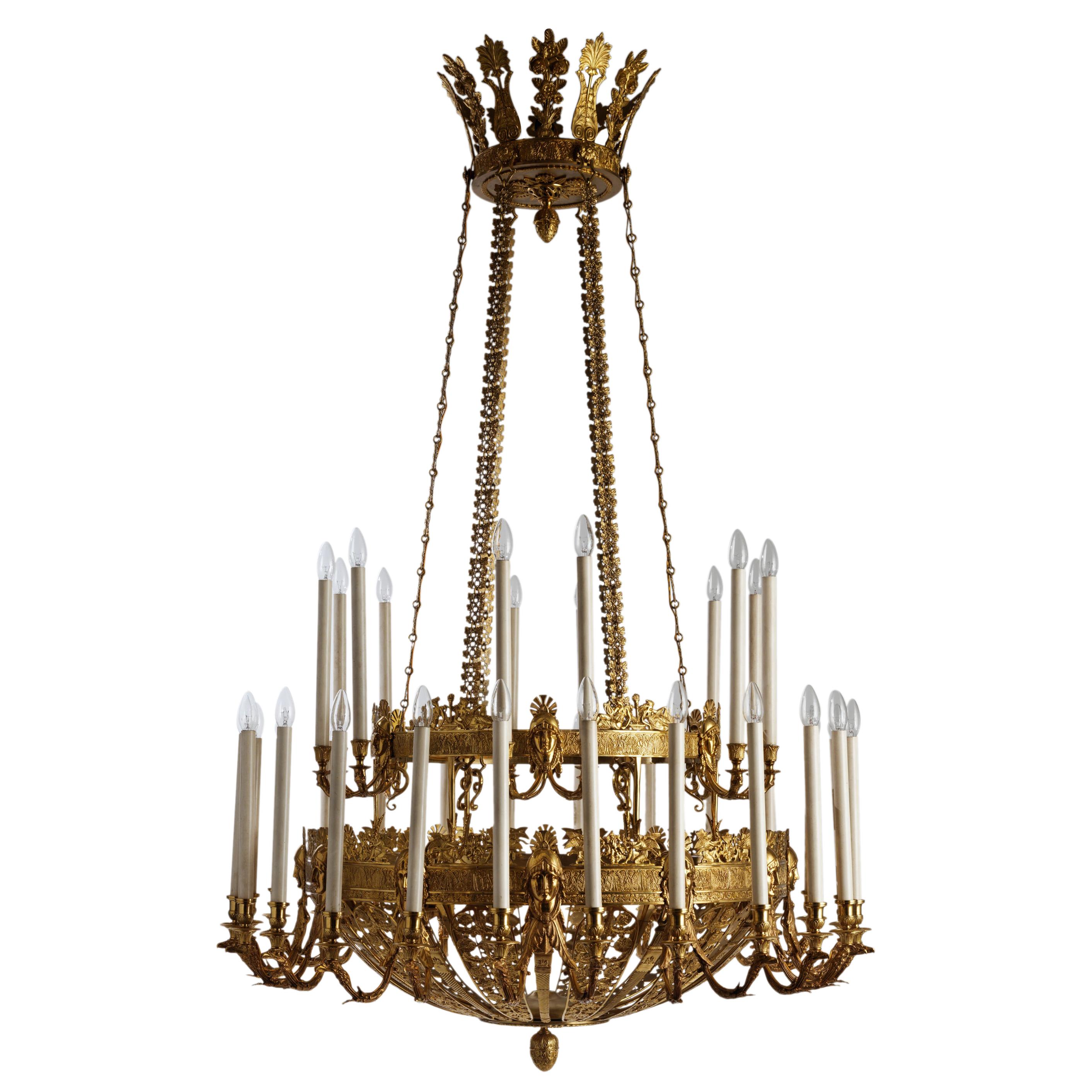 Russian Empire Style Gilt Bronze Chandelier by Gherardo Degli Albizzi