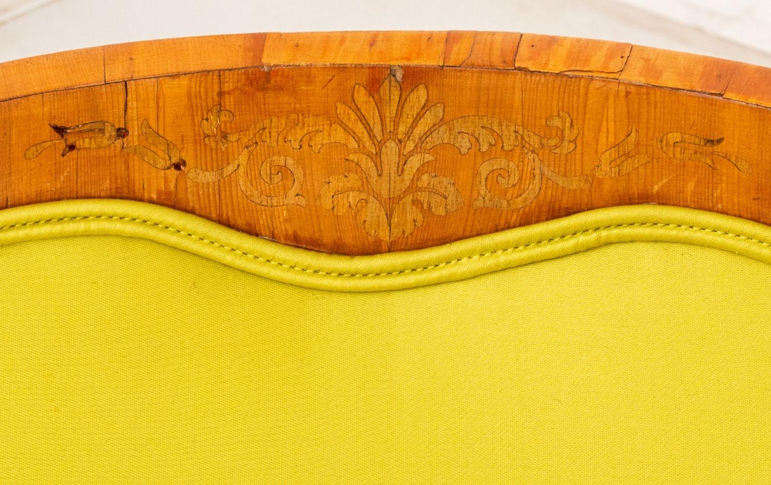 19th Century Russian Empire Chartreuse Mahogany Chairs, Pair For Sale