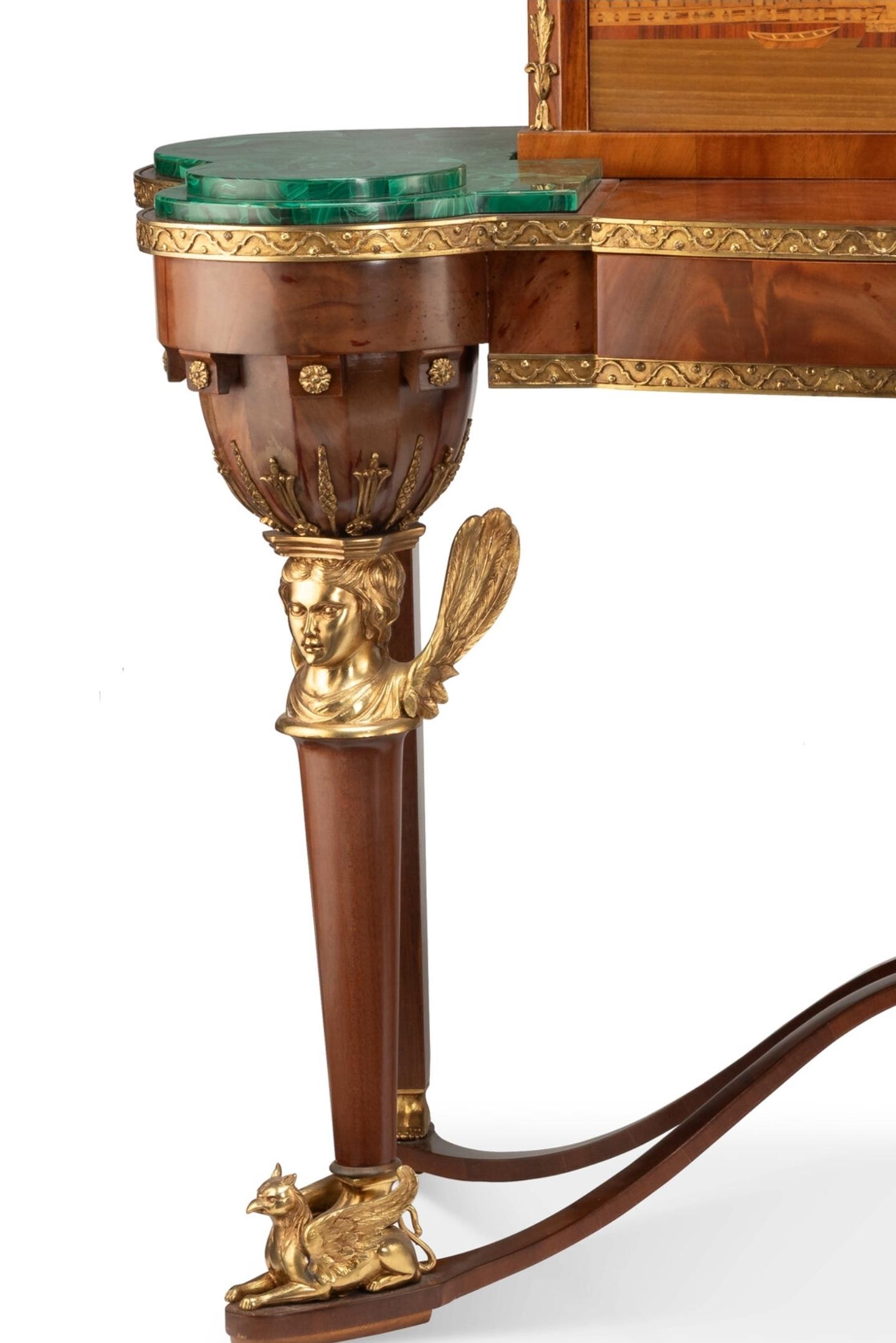 Russisches Kaiserreich Schreibtisch Schreibtisch nach antik Heinrich Gambs Bureau-Jardinière im Angebot 3