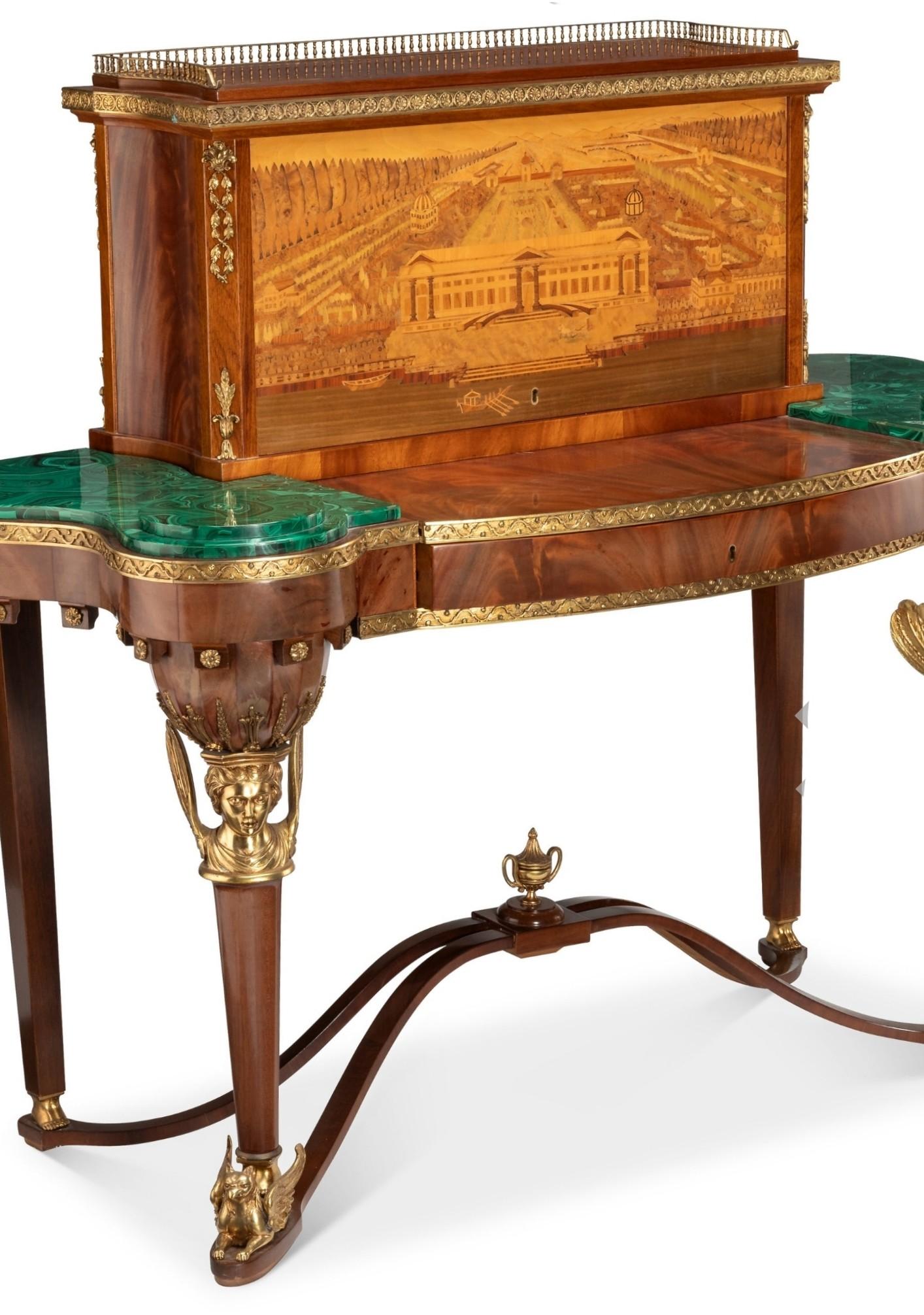 Russisches Kaiserreich Schreibtisch Schreibtisch nach antik Heinrich Gambs Bureau-Jardinière im Angebot 10