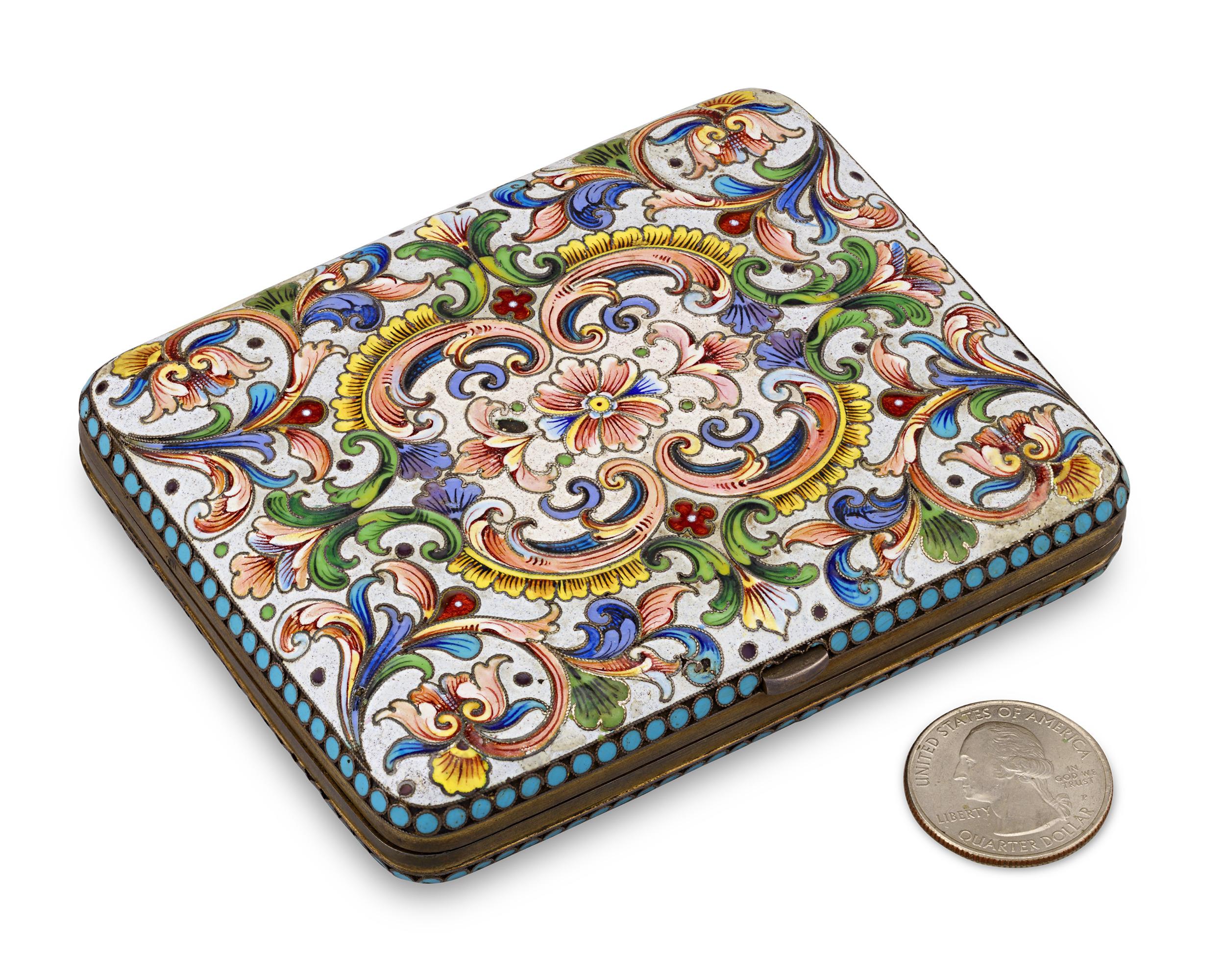 Cloissoné Russian Enamel Cigarette Case