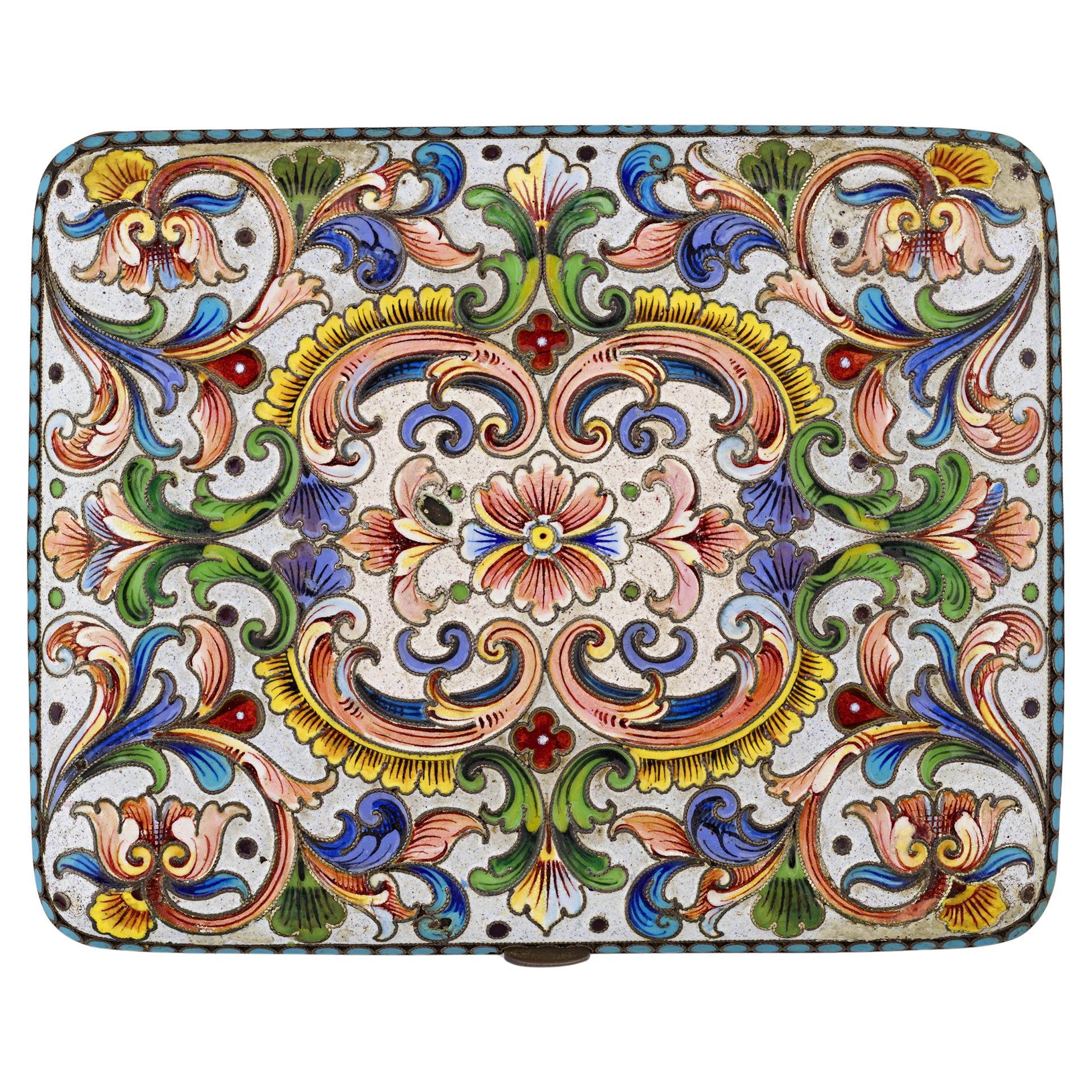 Russian Enamel Cigarette Case For Sale