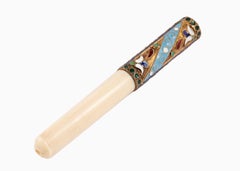 Russian Enameled Silver-Gilt Cigarette Holder, 20th Century