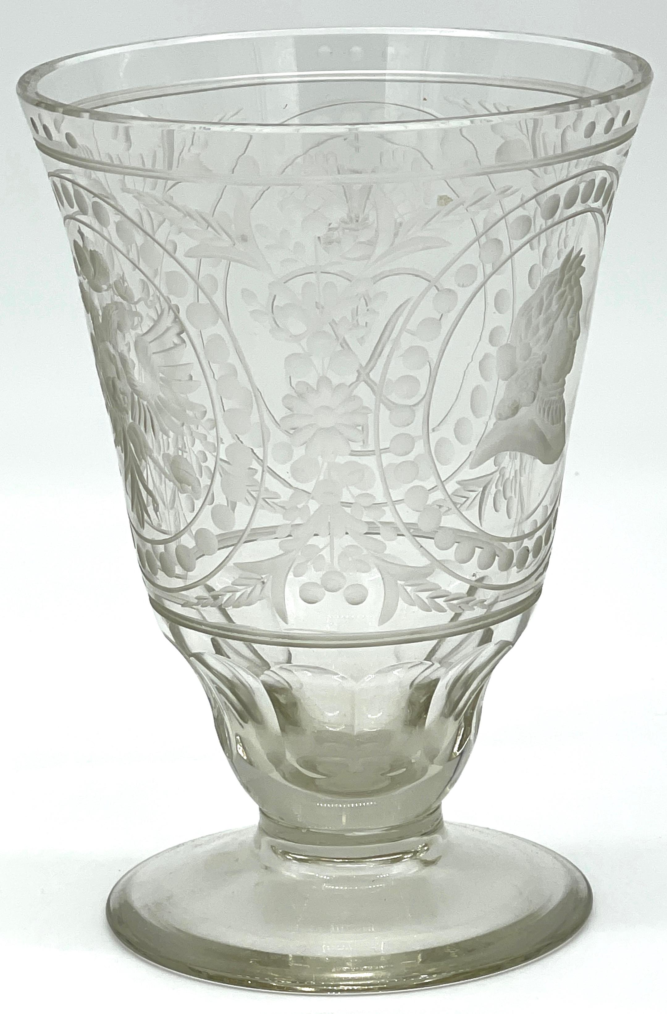 Russian Engraved Crystal Beaker, Commemorative of Alexander I, 