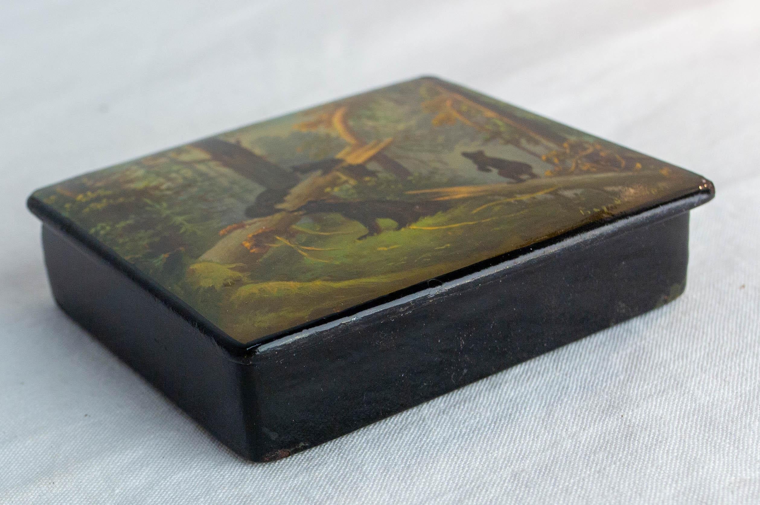 Russian Fedoskino Lacquered Box 