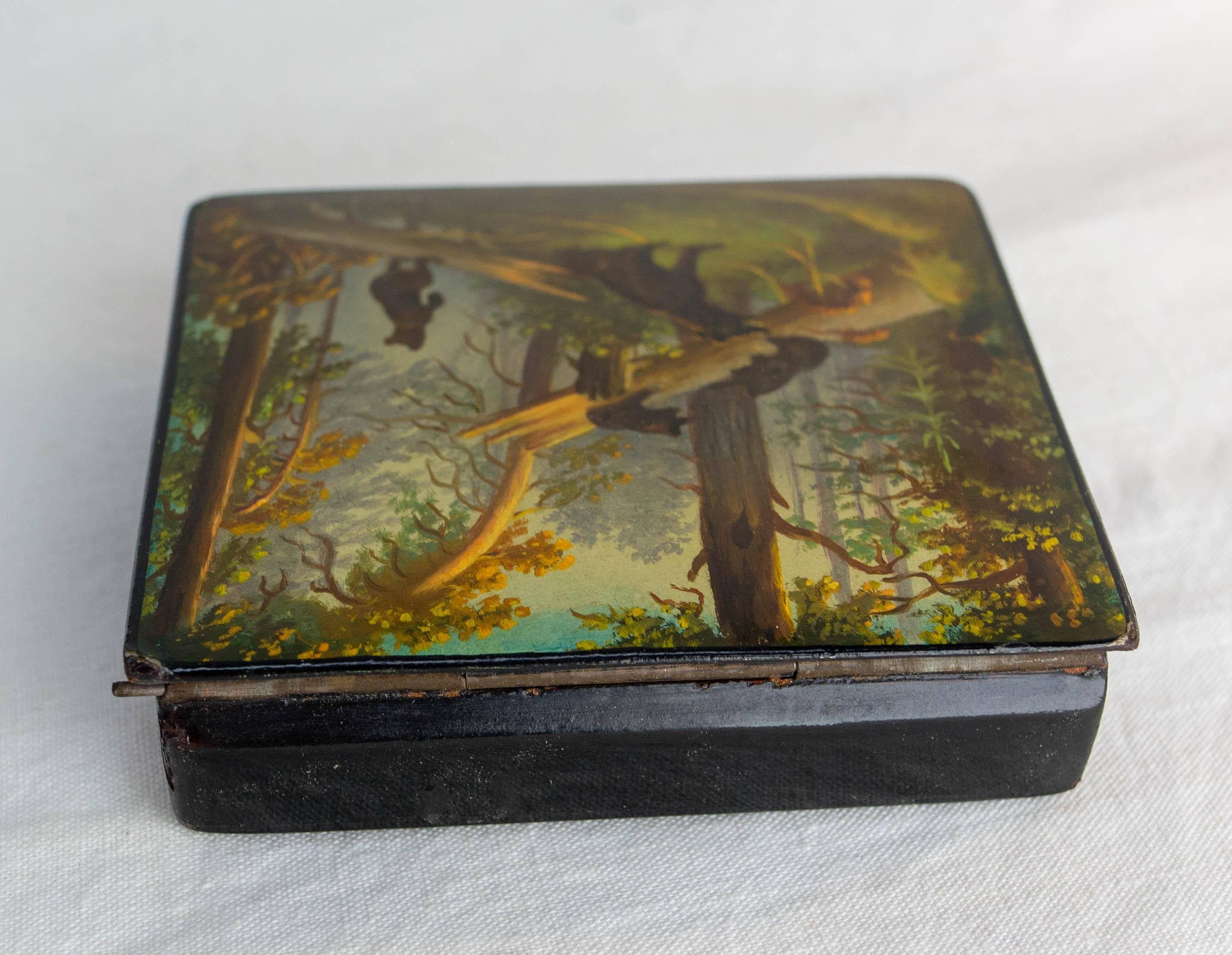 Paper Russian Fedoskino Lacquered Box 