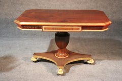 Russian Flame Mahogany Brass and Gilded Regency Style Paw Footed Writing Table