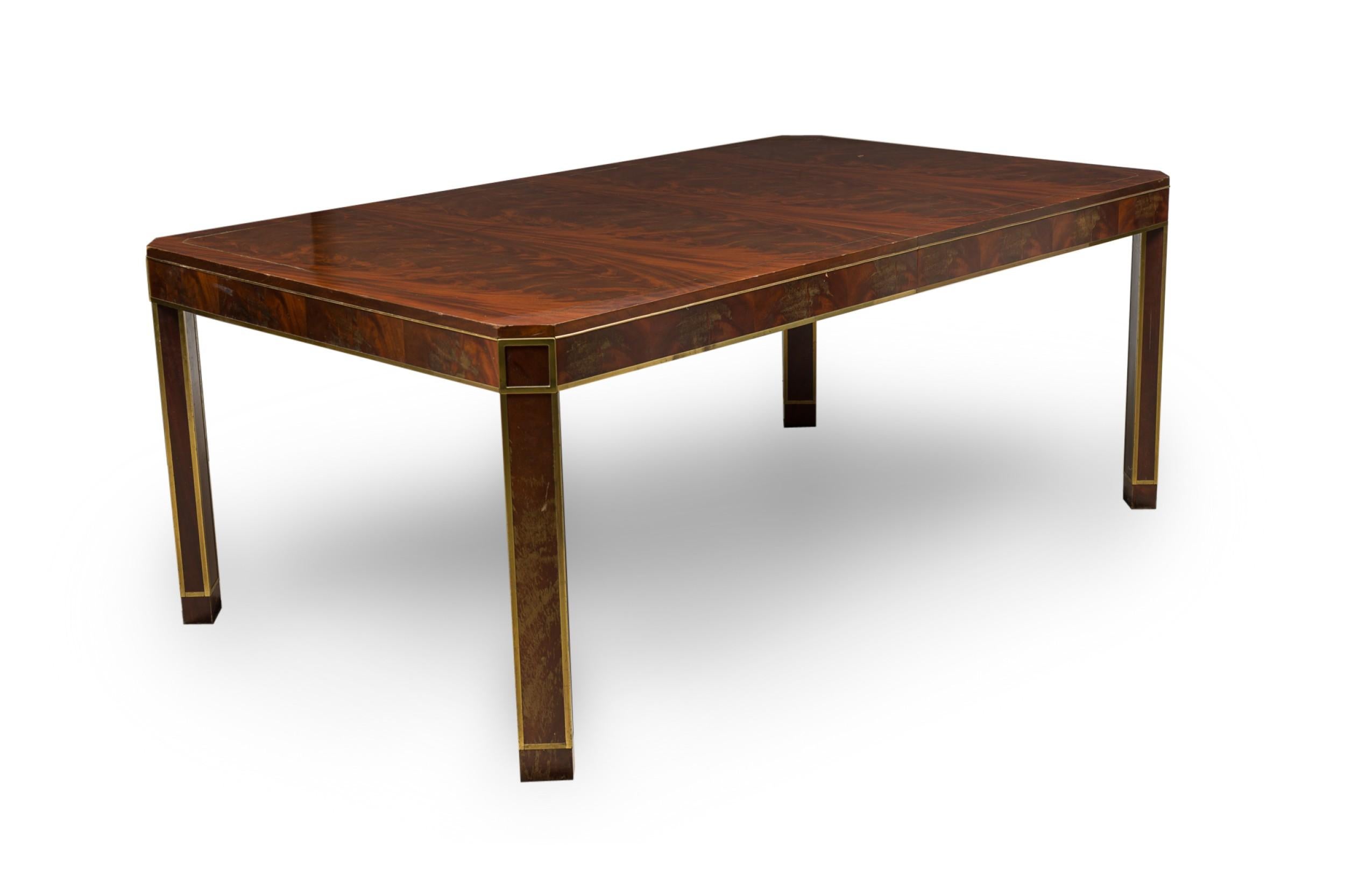 Russian Flame Mahogany Brass Trimmed Extention Dining / Conference Table For Sale 3