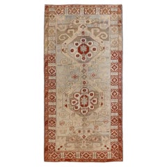 Petit tapis russe Ghafghaz vers 1910 - Laine bleu ivoire rouge 73777