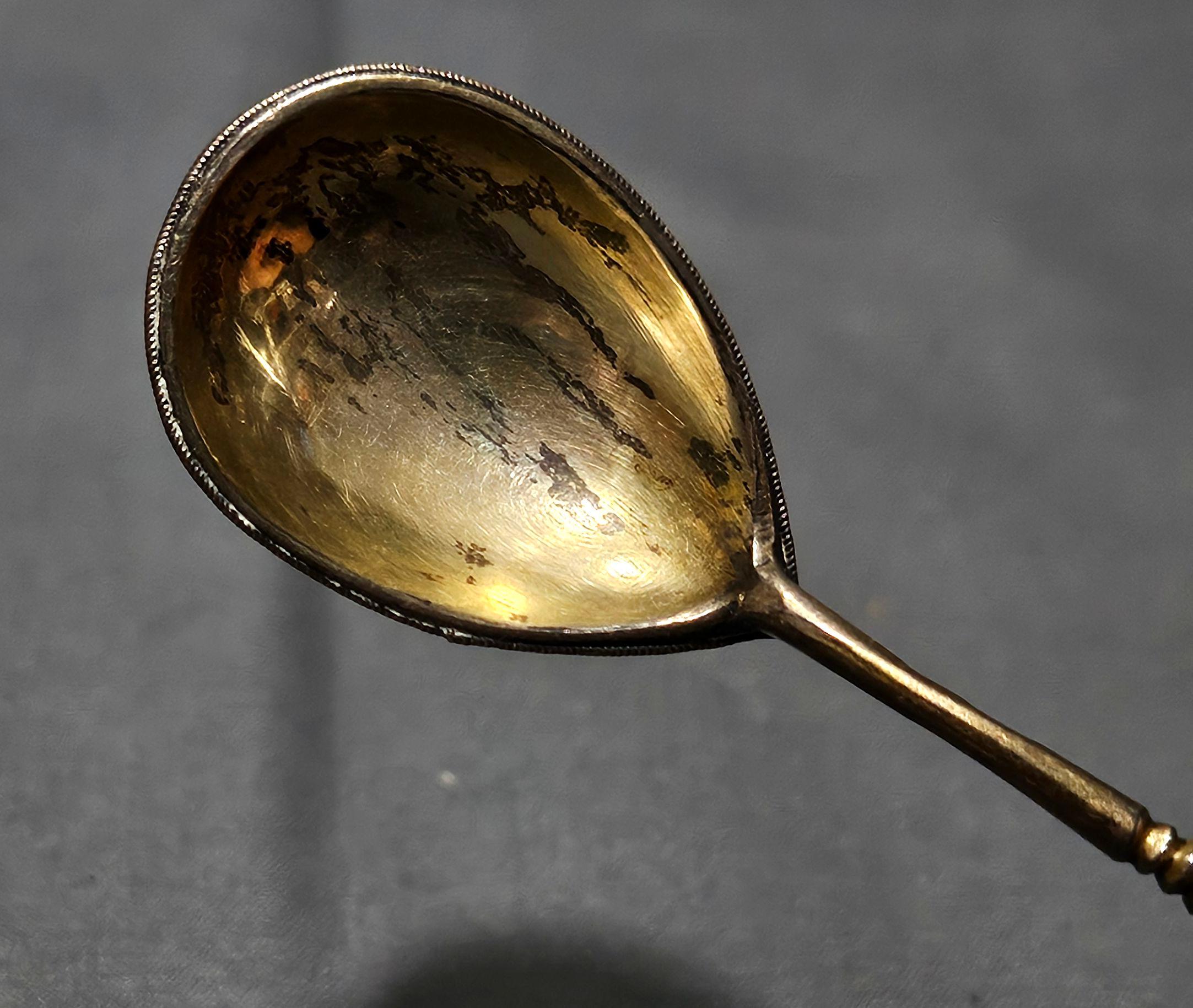 Russian Gilt Silver and Cloisonné Spoon (19. Jahrhundert) im Angebot