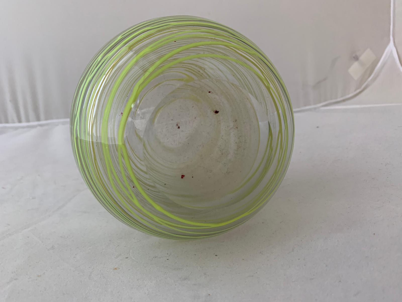 Blown Glass Russian Glass Vase, 1960s For Sale