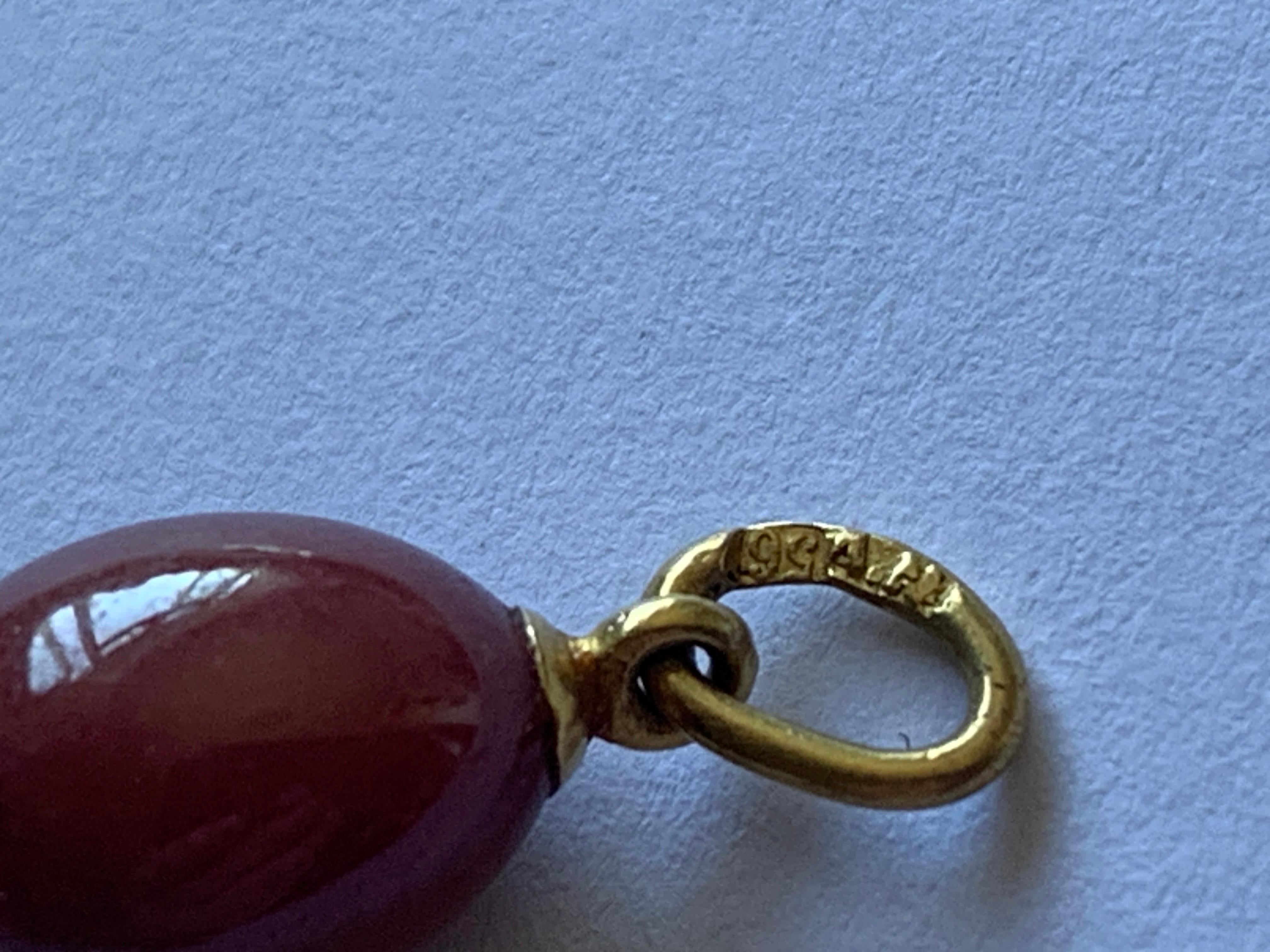 Charm a forma di uovo montato in oro russo 14ct A.H. in vendita 3