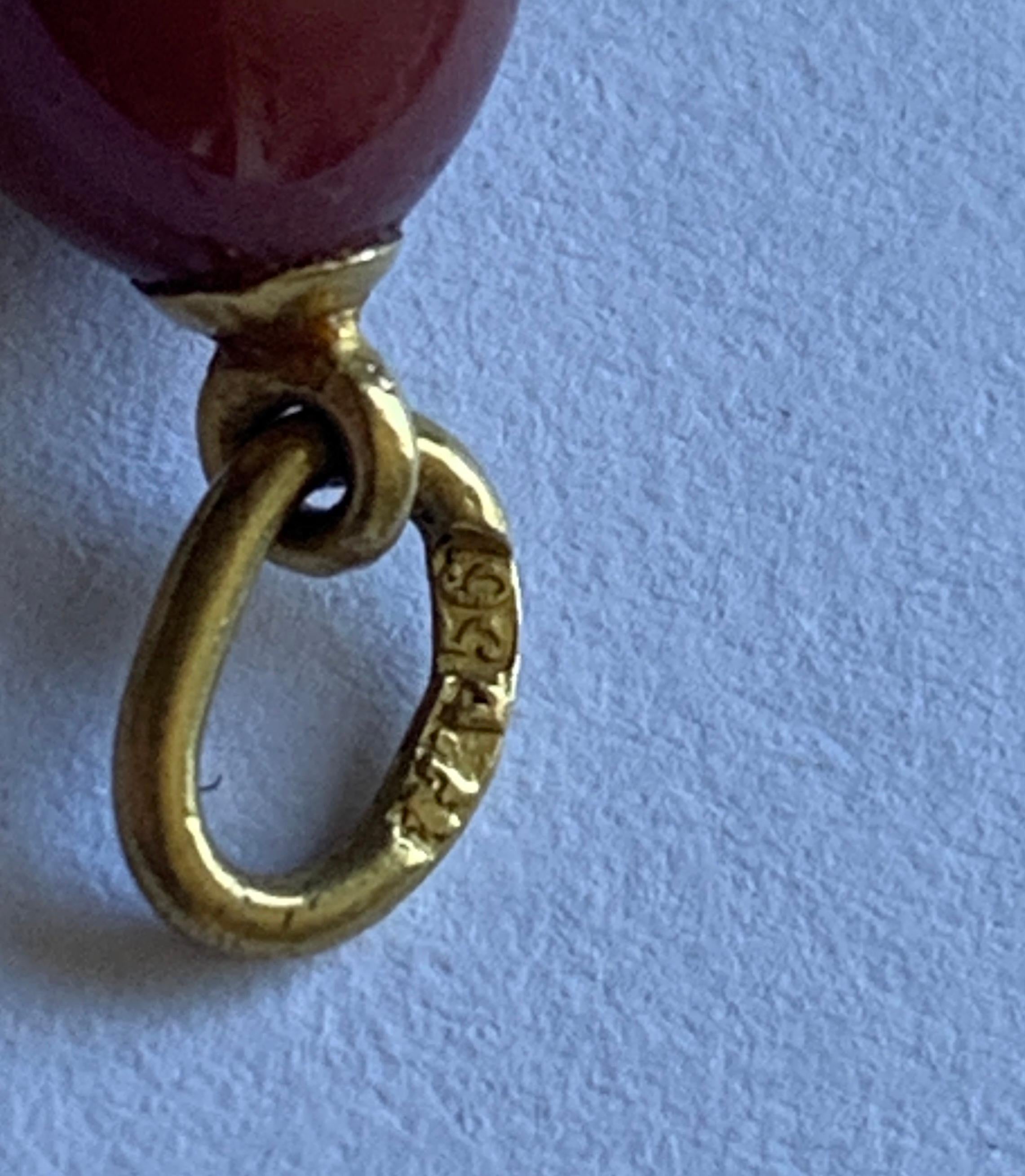Charm a forma di uovo montato in oro russo 14ct A.H. in vendita 4
