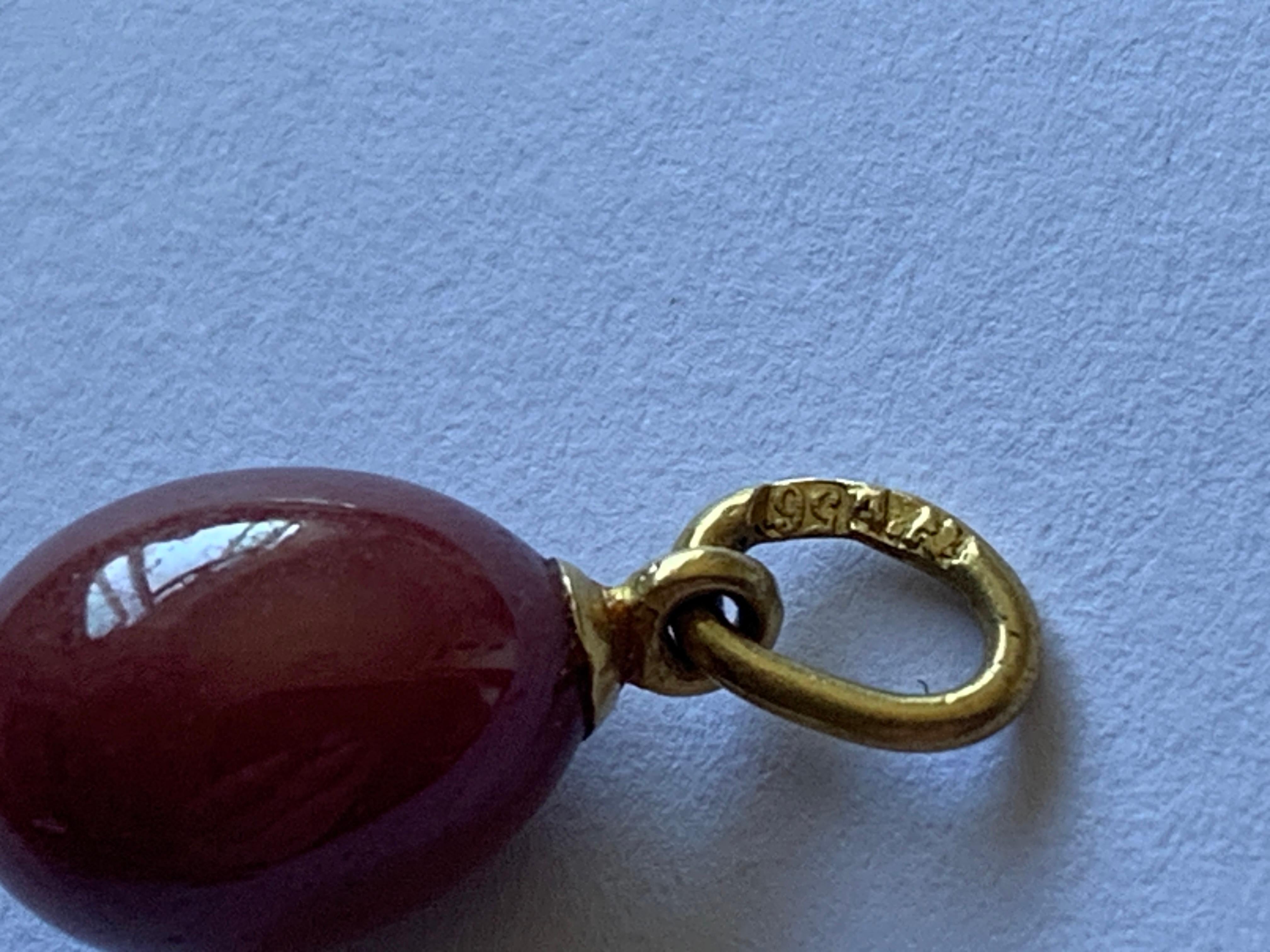 Charm a forma di uovo montato in oro russo 14ct A.H. in vendita 5