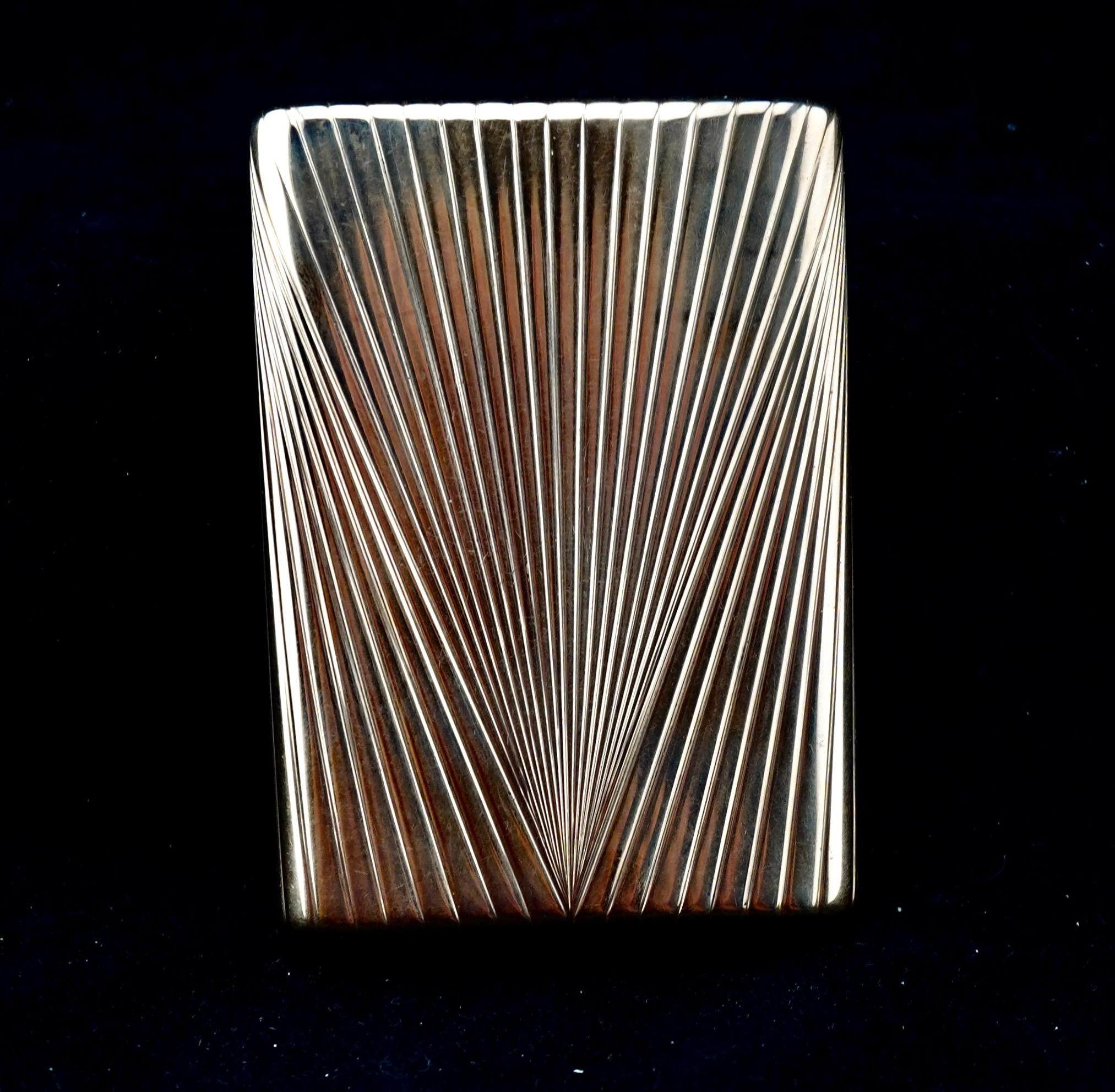 Russian gold cigarette case circa 1890's. Marked with 56 (14K) kokoshnik mark, and 