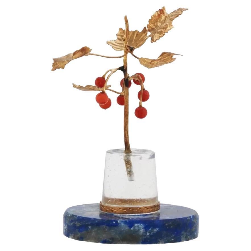 Russian Gold Coral Crystal Azurite Rowan Branch