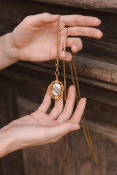 Enamel Gold Diamonds 56 Hallmark Cyrillic Guilloche Pendant, 1916