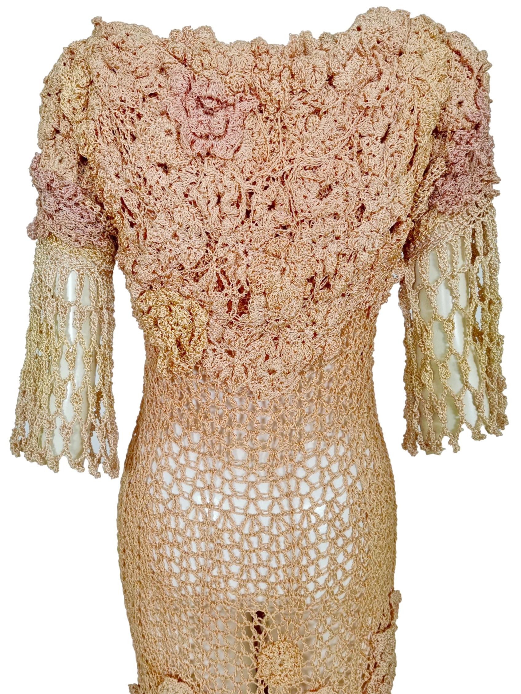 Russian Hand Crocheted Rayon Summer Dress   For Sale 10
