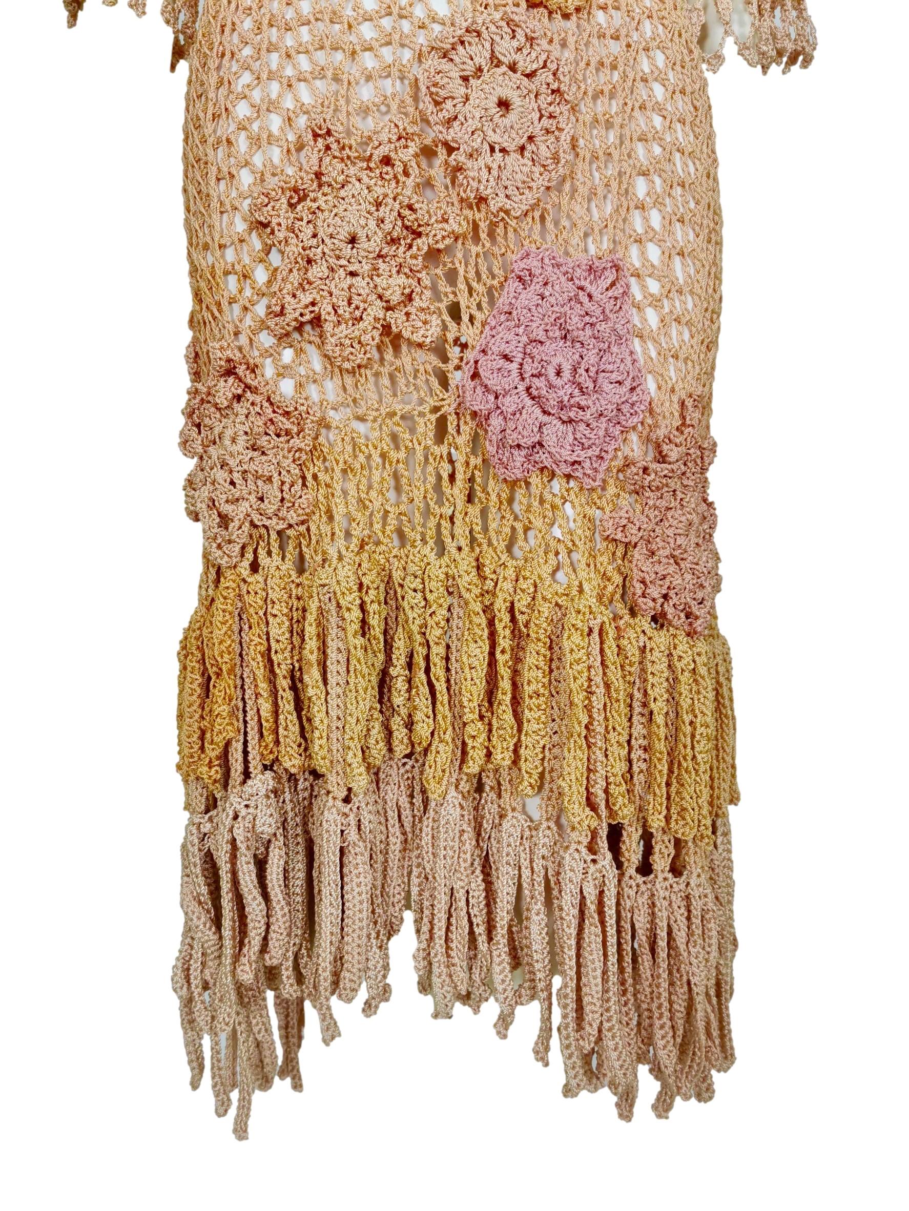 Women's Russian Hand Crocheted Rayon Summer Dress   For Sale