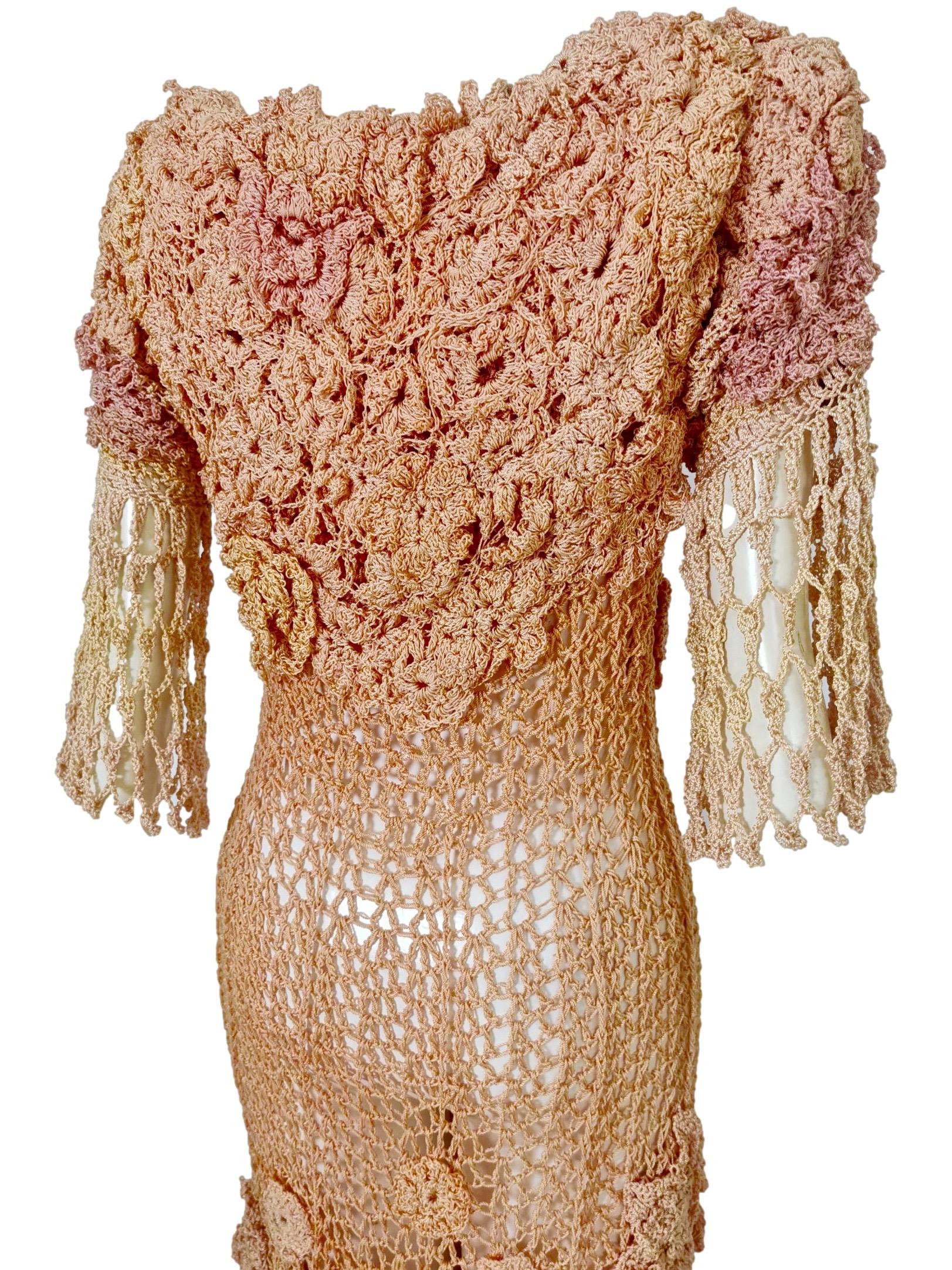 Russian Hand Crocheted Rayon Summer Dress   For Sale 1