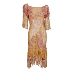 Russian Hand Crocheted Rayon Summer Dress  