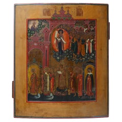 Russian Icon “Intercession of the Theotokos”, Russia ca. 1900