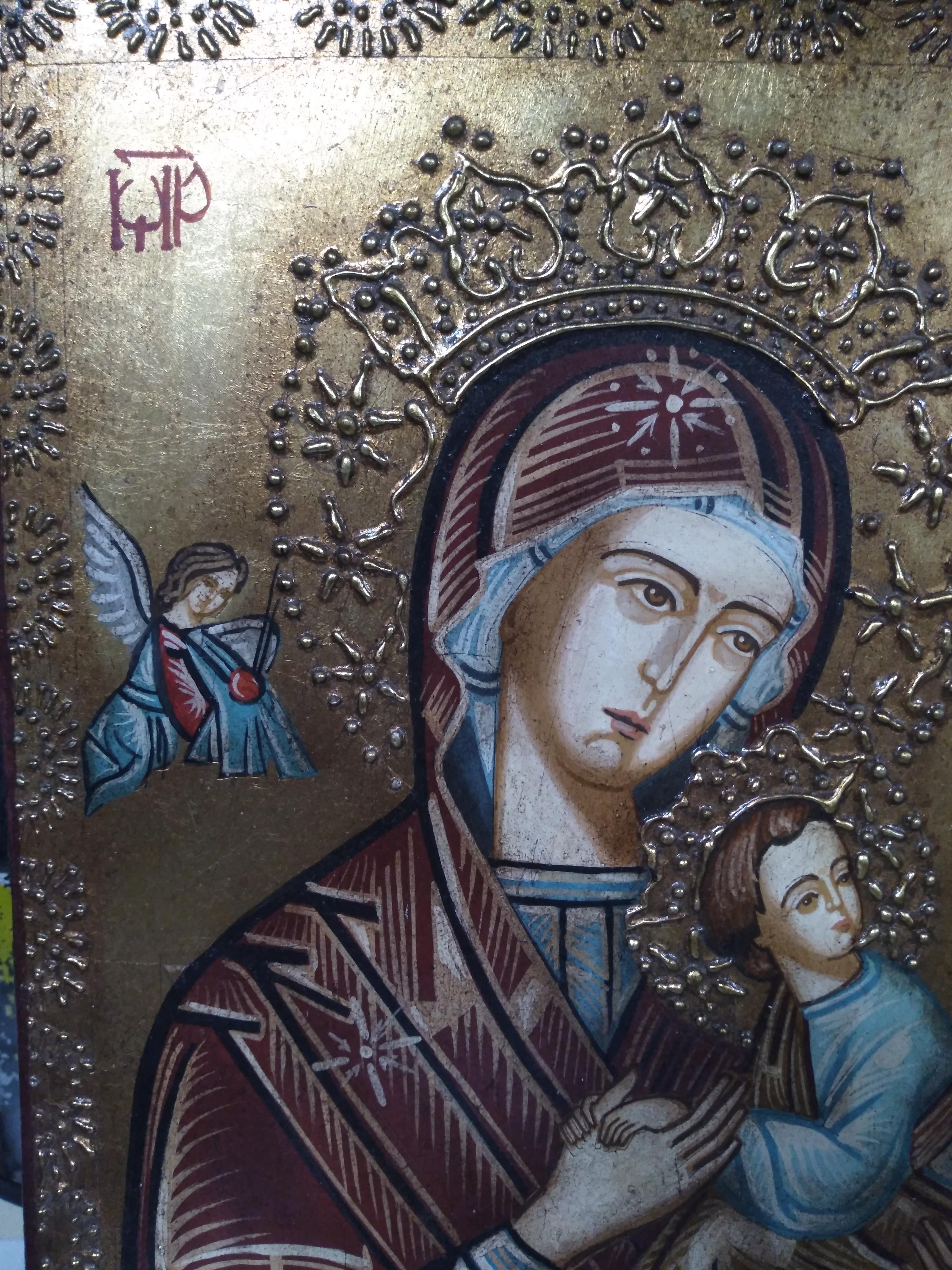 Russian Icon of Madonna and Child For Sale 1