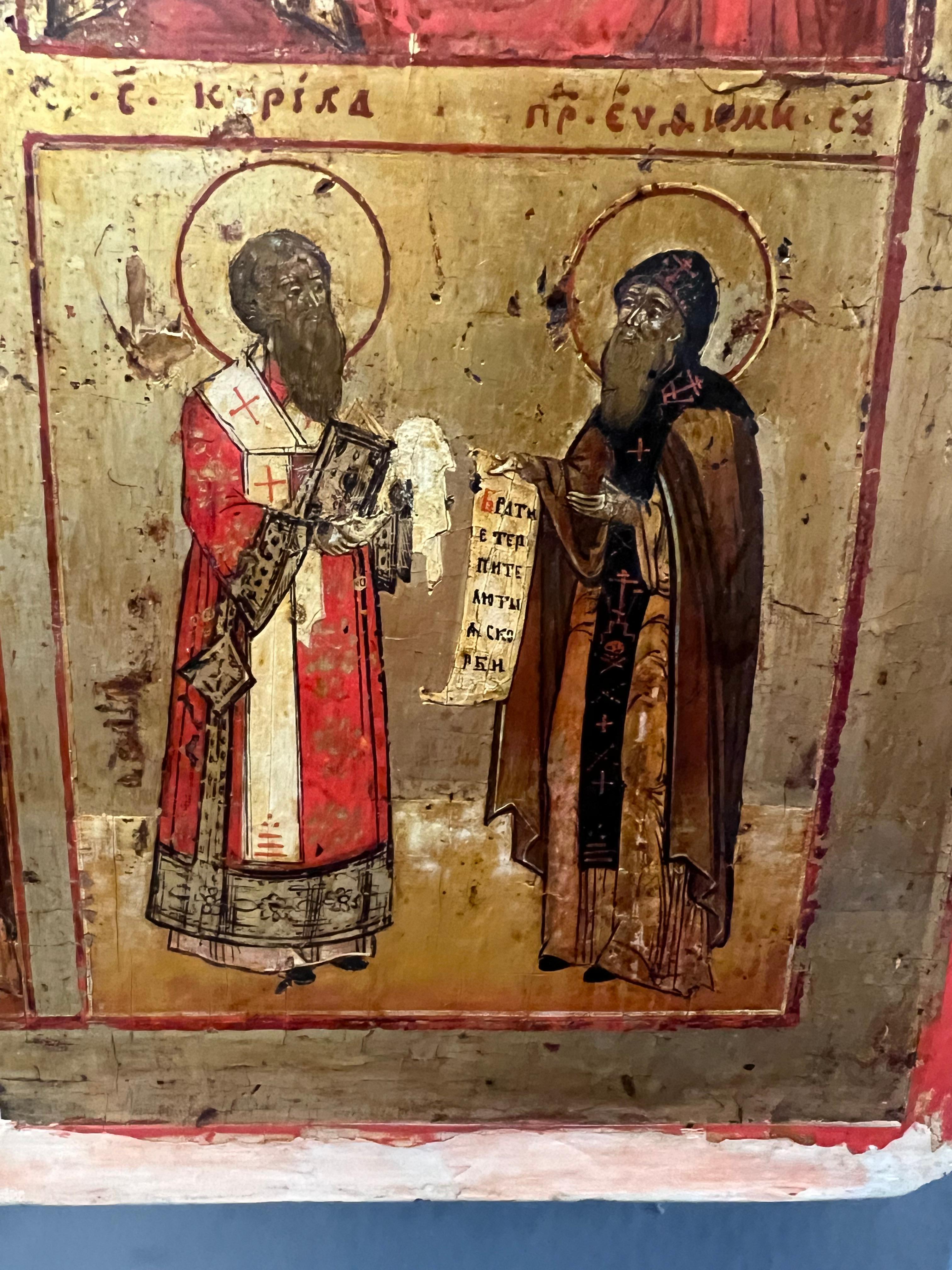 Icono ruso de Smolenskaya, Vladimirskaya Madre de Dios con diferentes Santos Otro en venta