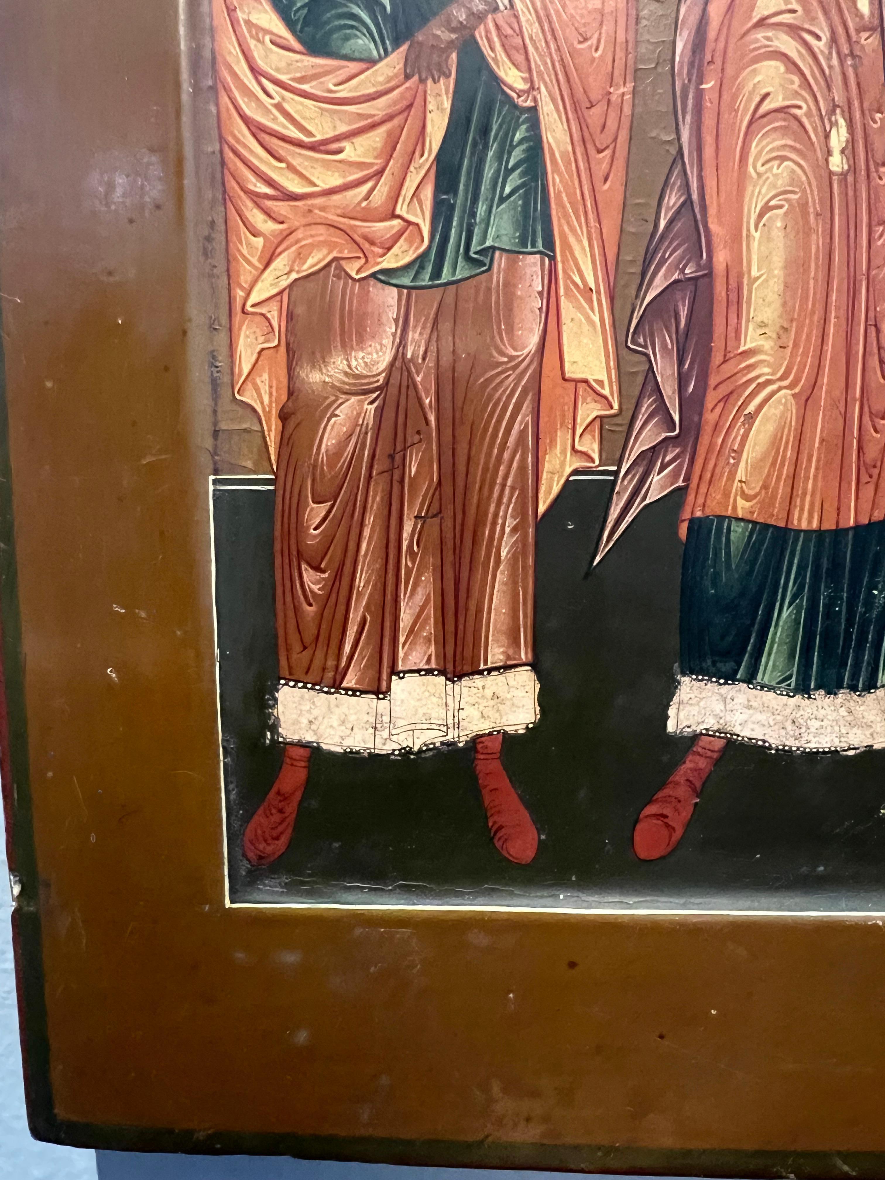 Russian Icon of Three Saints im Angebot 1