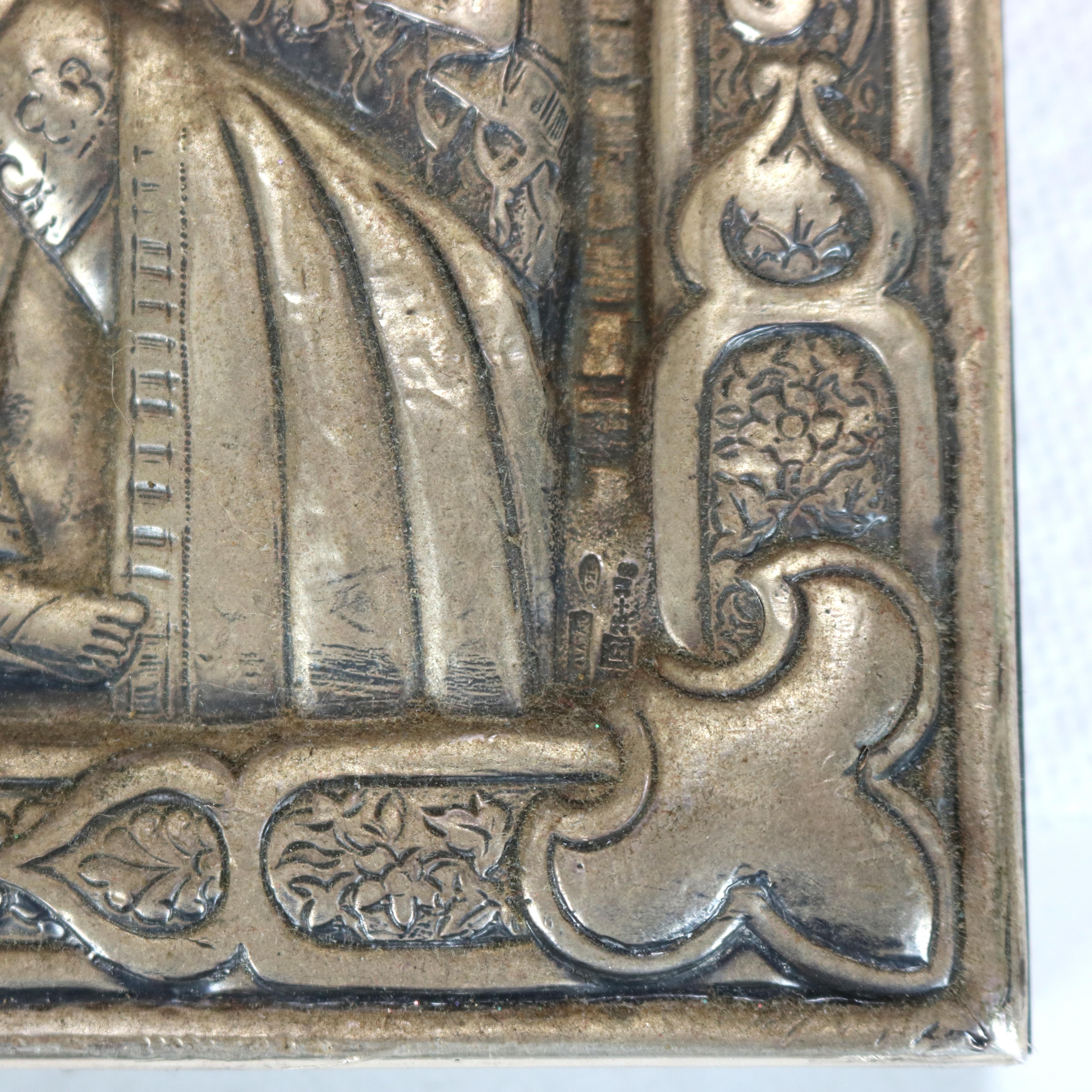 Russian Icon Portrait Of Mary And Baby Jesus Encased In Sterling Silver 20thC 4