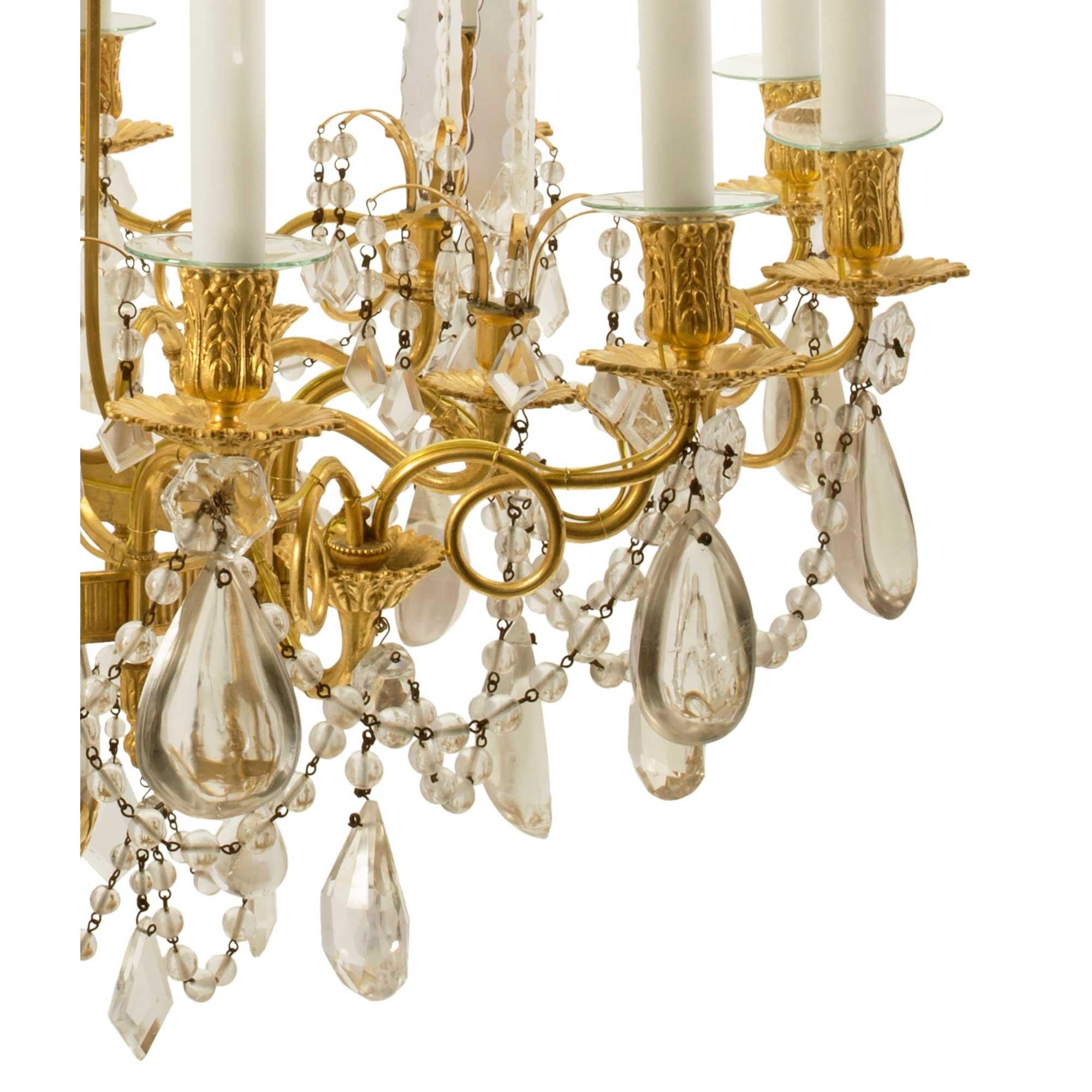 Russian Imperial 19th Century Neoclassical Style Rock Crystal Chandelier For Sale 2