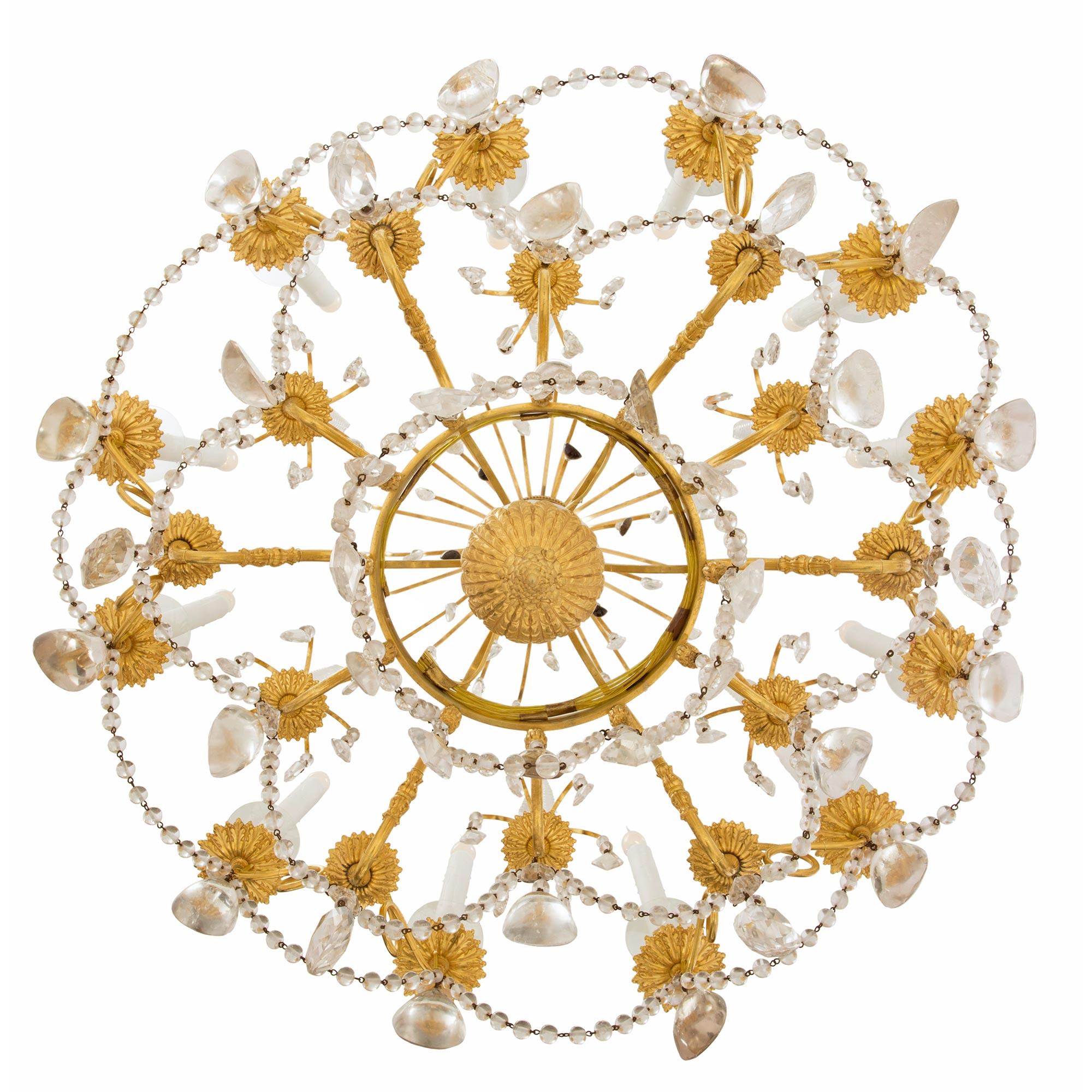 Russian Imperial 19th Century Neoclassical Style Rock Crystal Chandelier For Sale 4