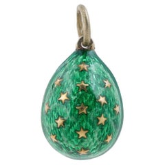 Russian Imperial Enamel Egg Pendant, Workmaster Knut Oskar Pihl
