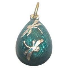 Russian Imperial Enamel Egg Pendant, Workmaster Phillip Theodore Ringe