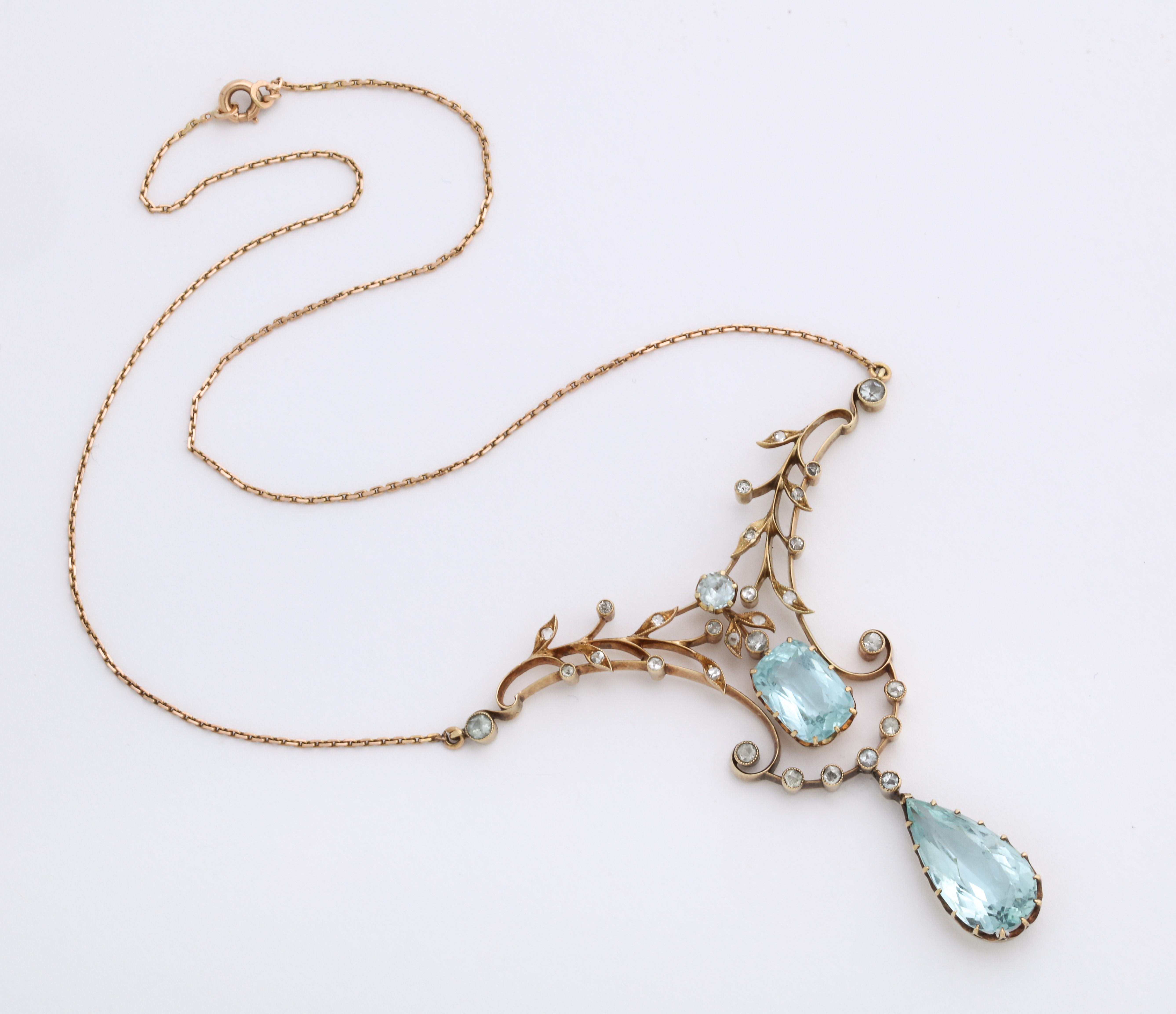 Women's Russian Imperial-era Aquamarine Necklace, St. Petersburg, c. 1910