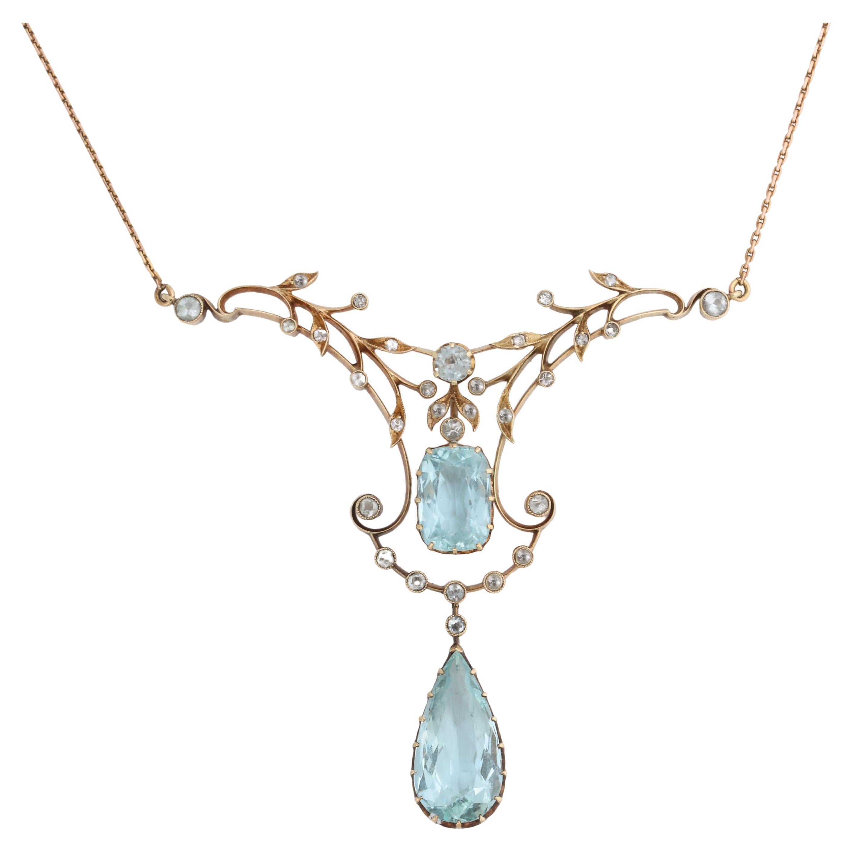 Russische Aquamarin-Halskette aus der kaiserlichen Ära, St. Petersburg, um 1910