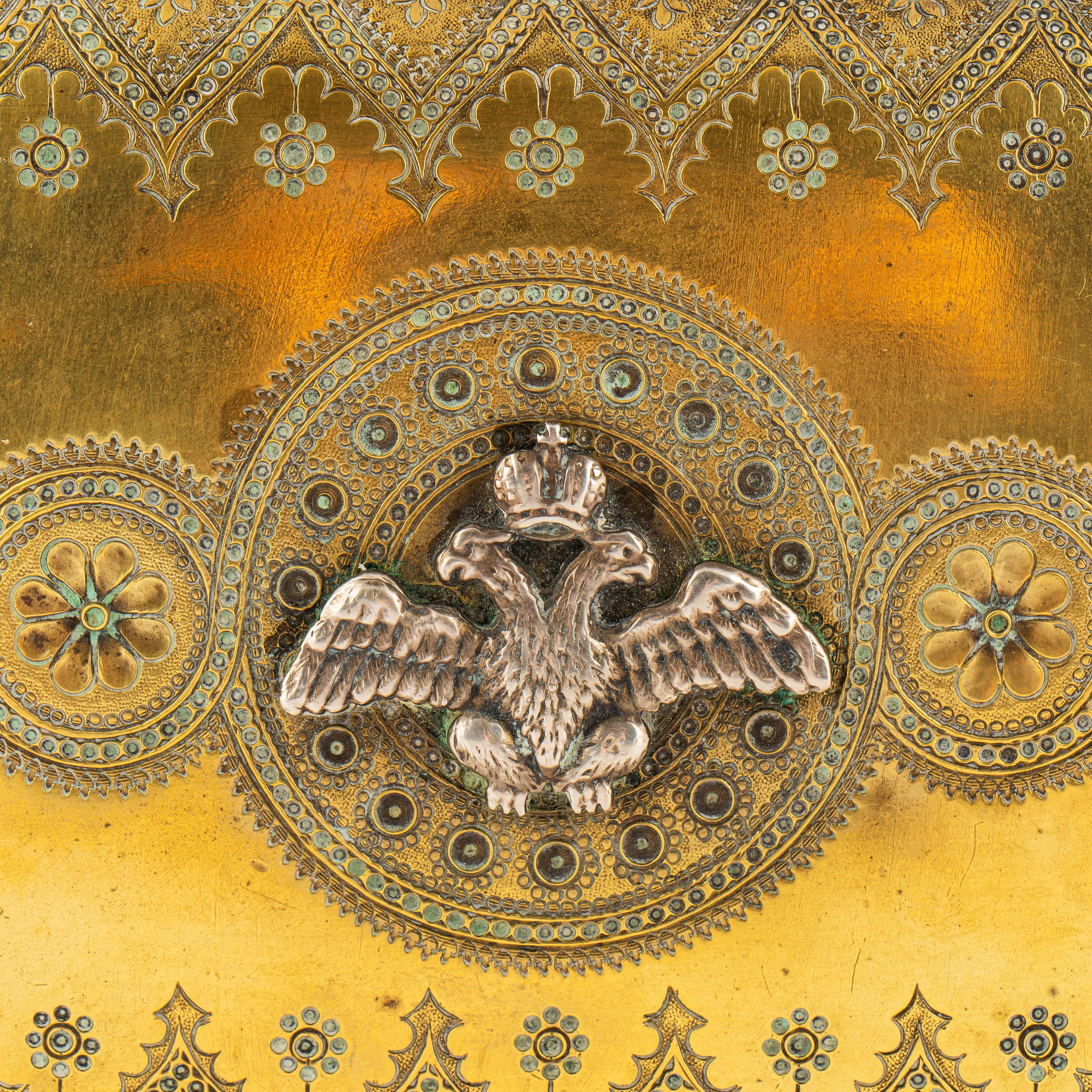 Byzantine Russian Imperial-era Brass Neoclassical Eagle Box, 19th century