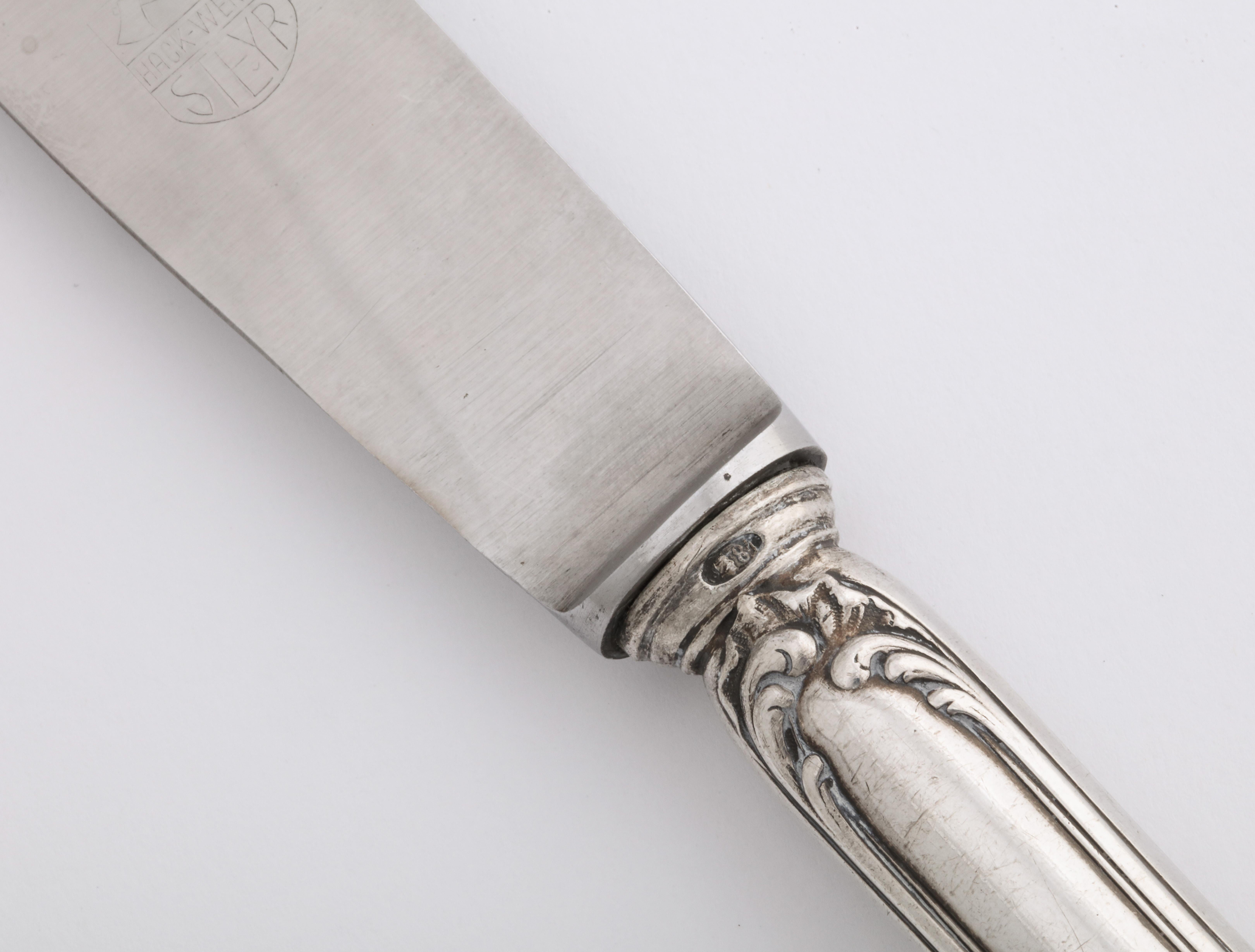 Russian Imperial-Era Fabergé Silver Dinner Knife and Fork, Moscow, Circa 1900 For Sale 6