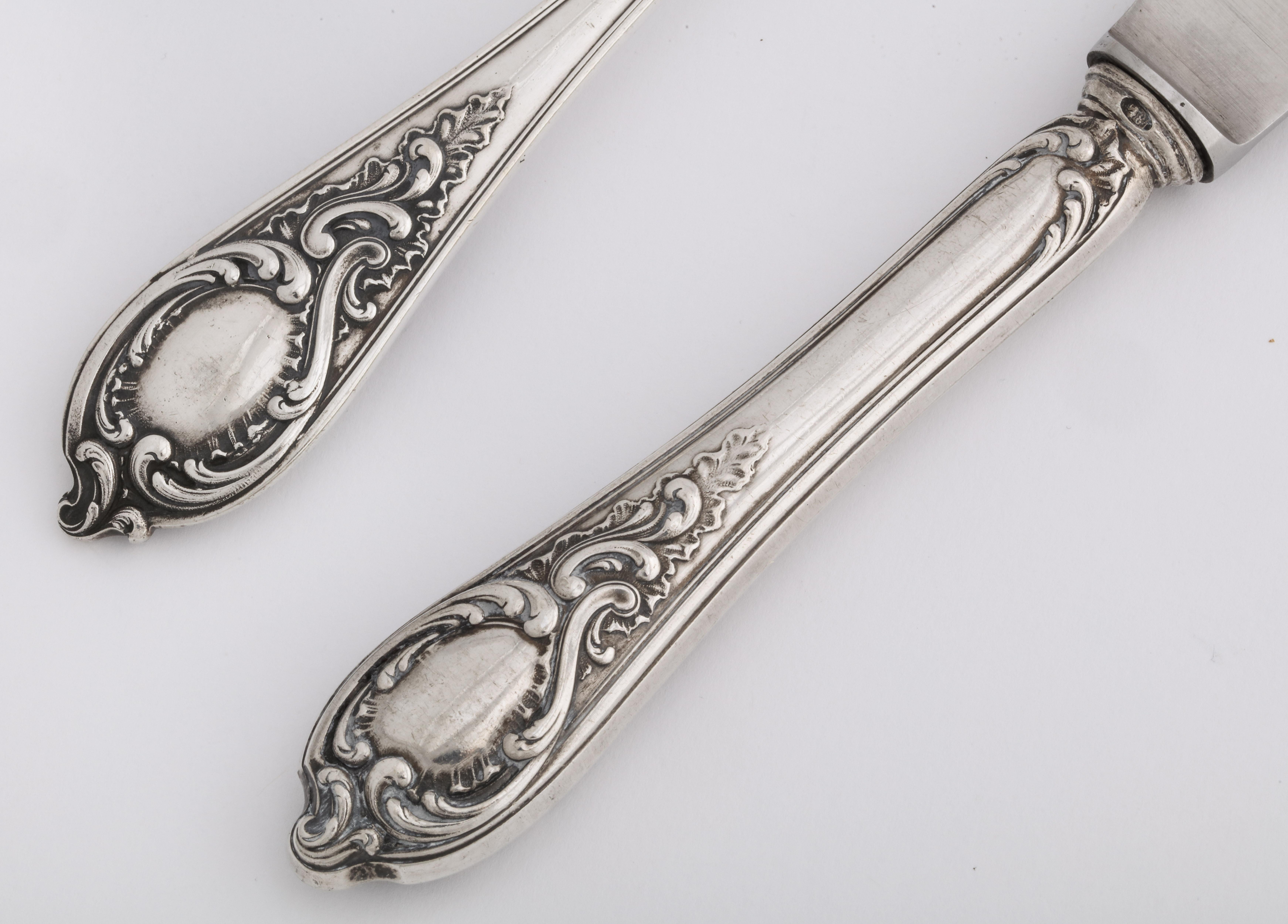 Russian Imperial-Era Fabergé Silver Dinner Knife and Fork, Moscow, Circa 1900 For Sale 4
