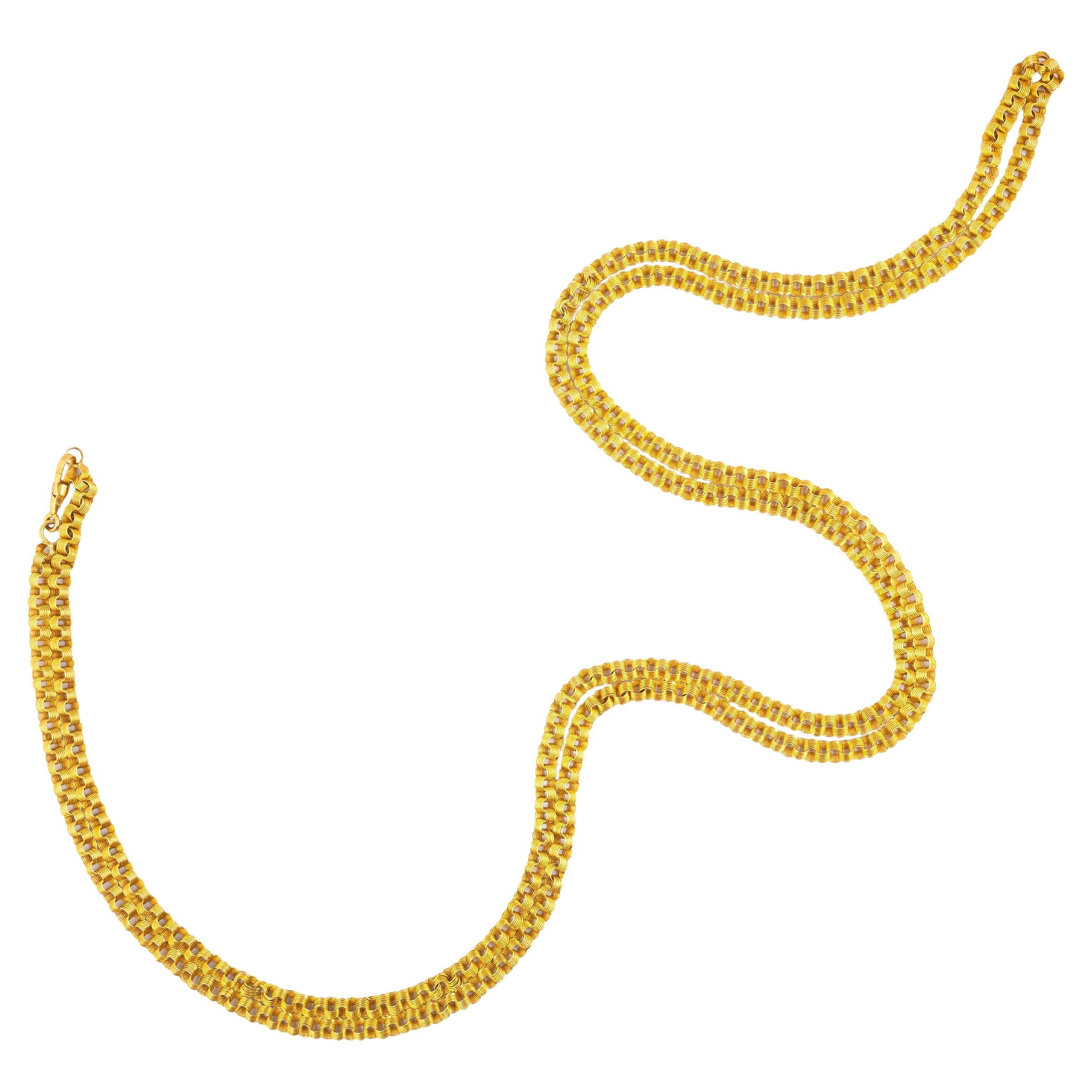 Russian Imperial-era Gold Chain, Moscow, circa 1910 For Sale